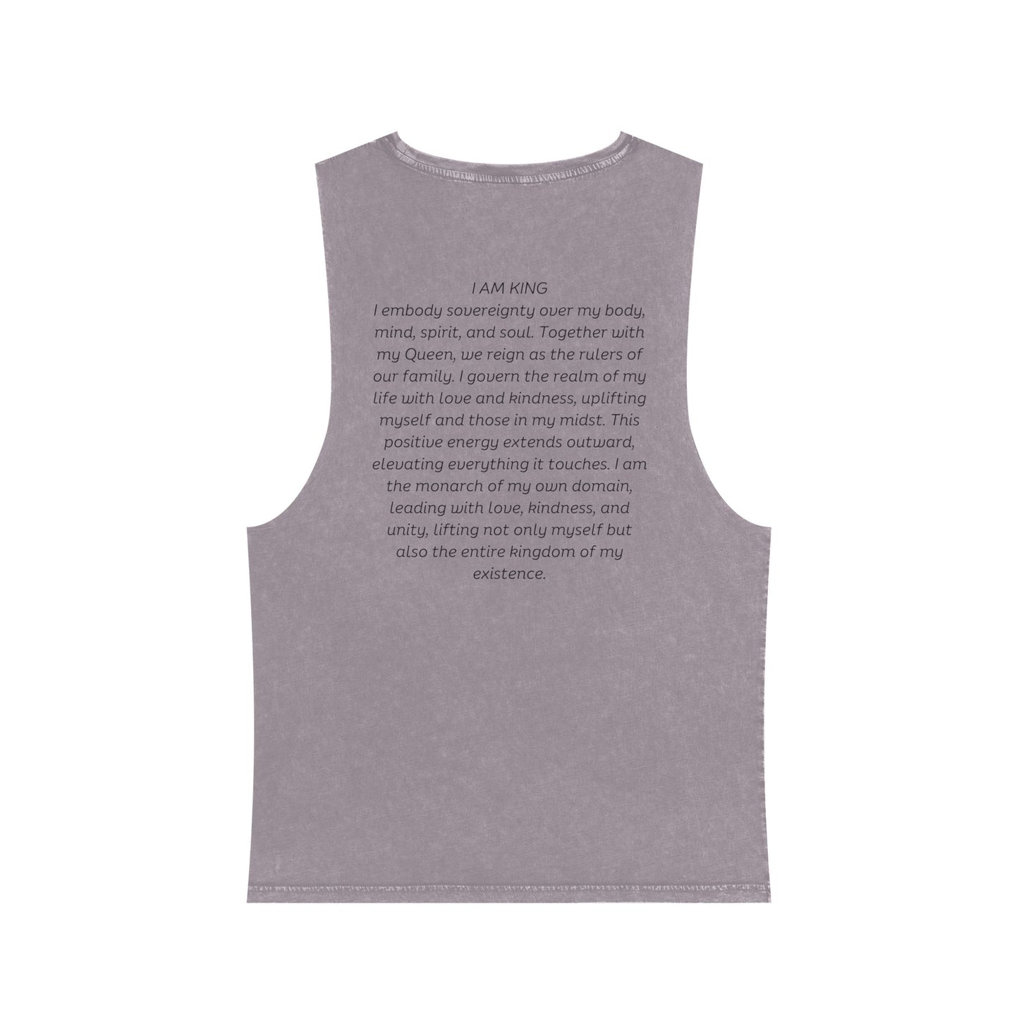 Unisex Stonewash Tank Top, I Am King, I Am Queen, leadership, ruling, family, uplifting, kindness, King, Queen, Love, Lion