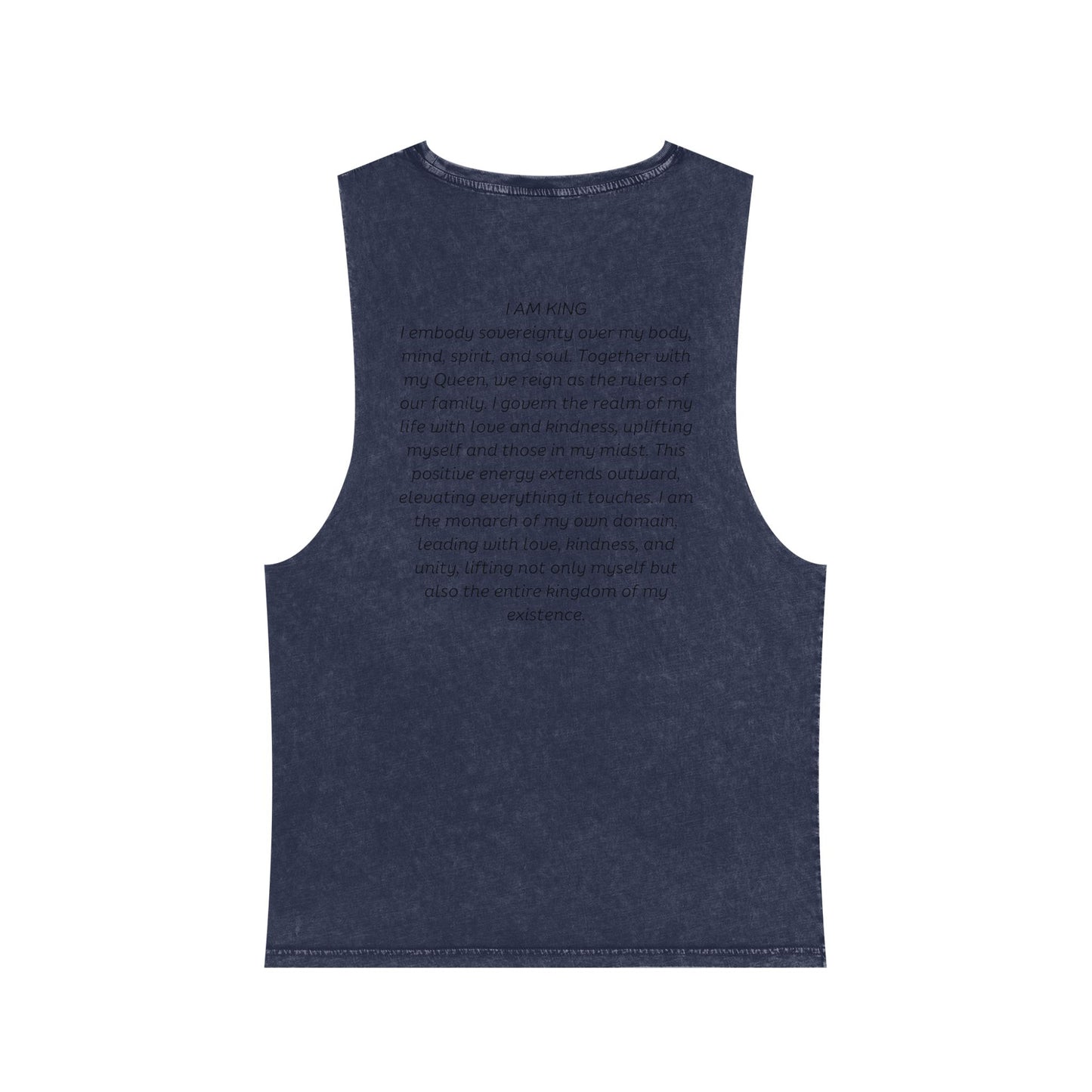 Unisex Stonewash Tank Top, I Am King, I Am Queen, leadership, ruling, family, uplifting, kindness, King, Queen, Love, Lion
