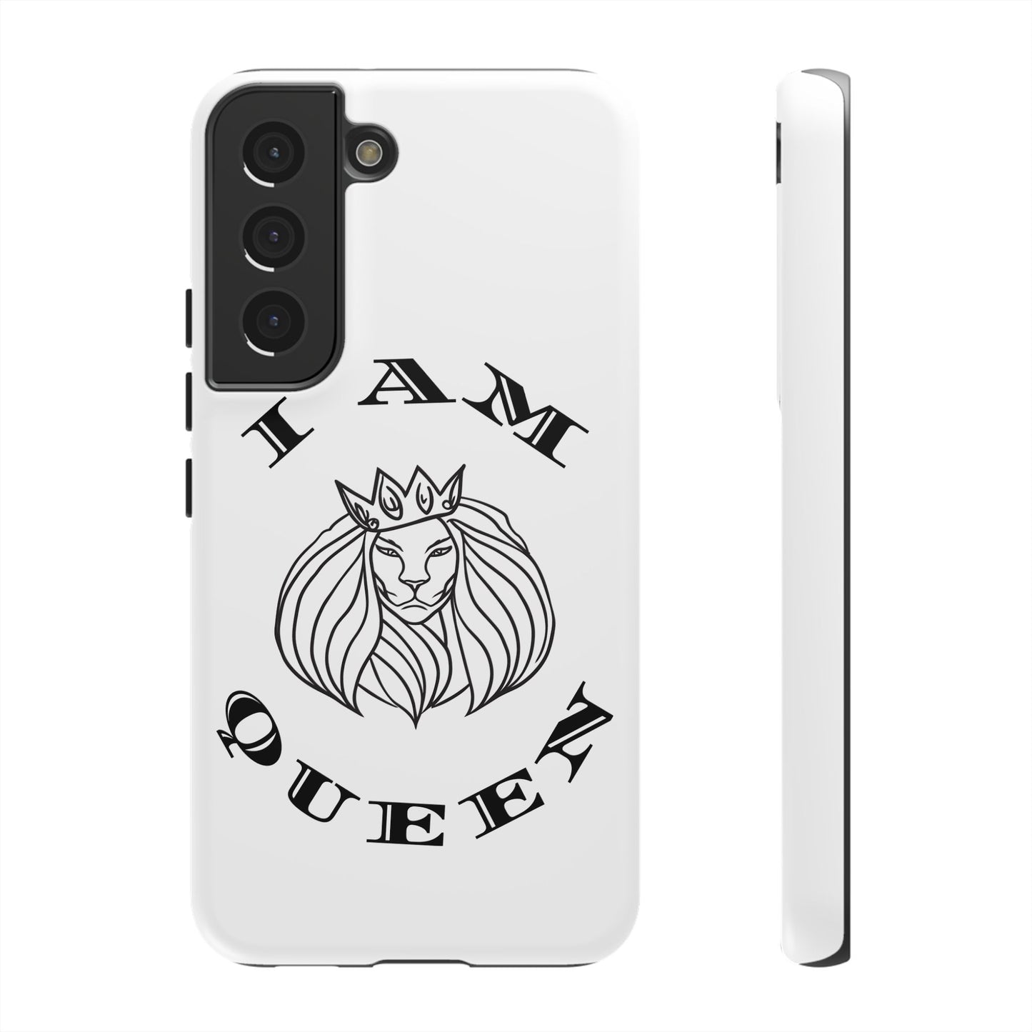 I Am Queen Tough Phone Case - Stylish Protection with Lion Design, I Am King, I Am Queen, leadership, ruling, family, uplifting, kindness, King, Queen, Love, Lion.