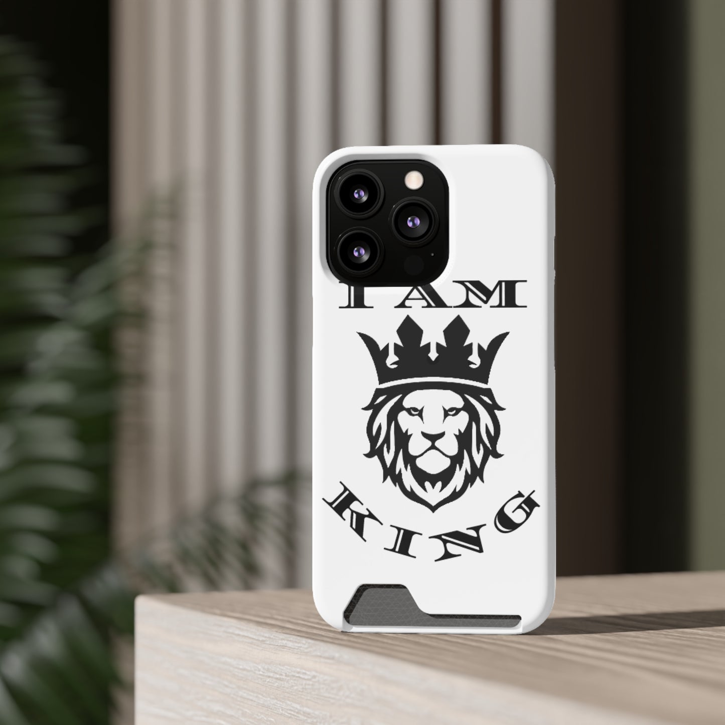 King Crown Phone Case with Card Holder - Stylish Protection for Royalty
