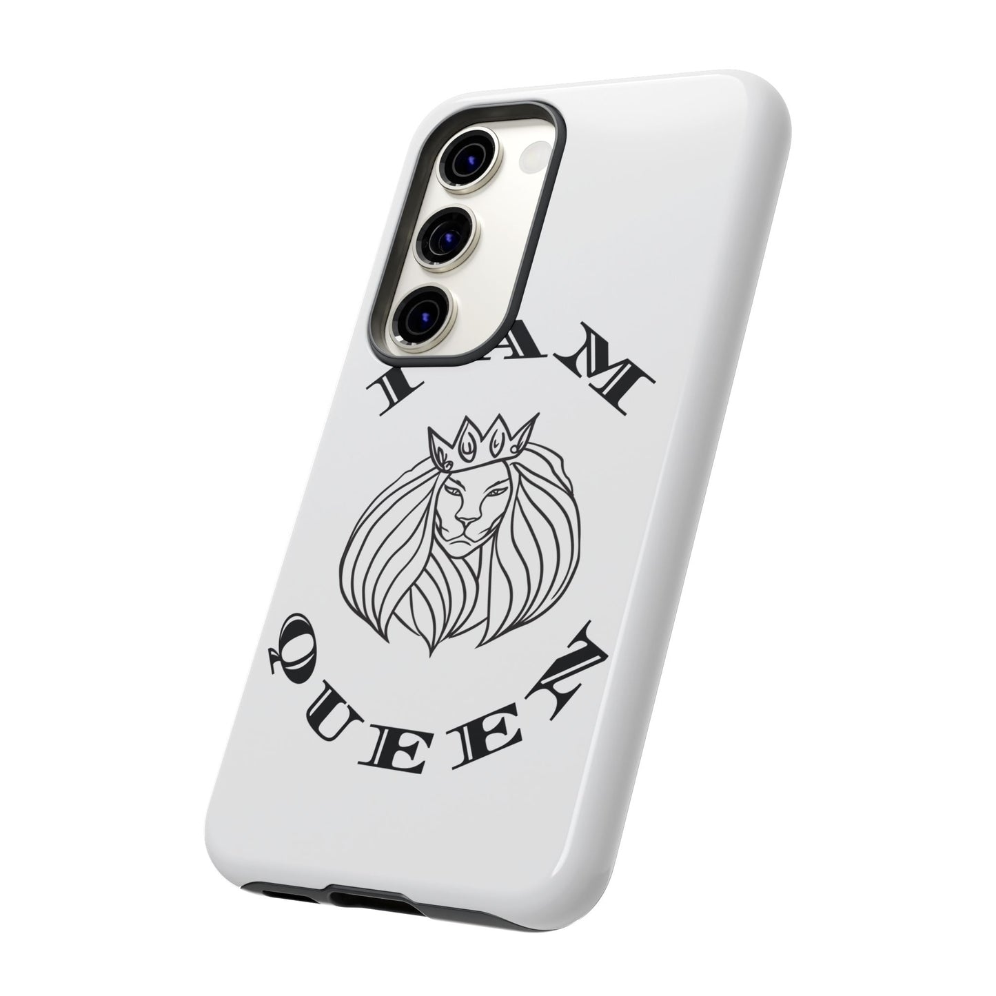 I Am Queen Tough Phone Case - Stylish Protection with Lion Design, I Am King, I Am Queen, leadership, ruling, family, uplifting, kindness, King, Queen, Love, Lion.