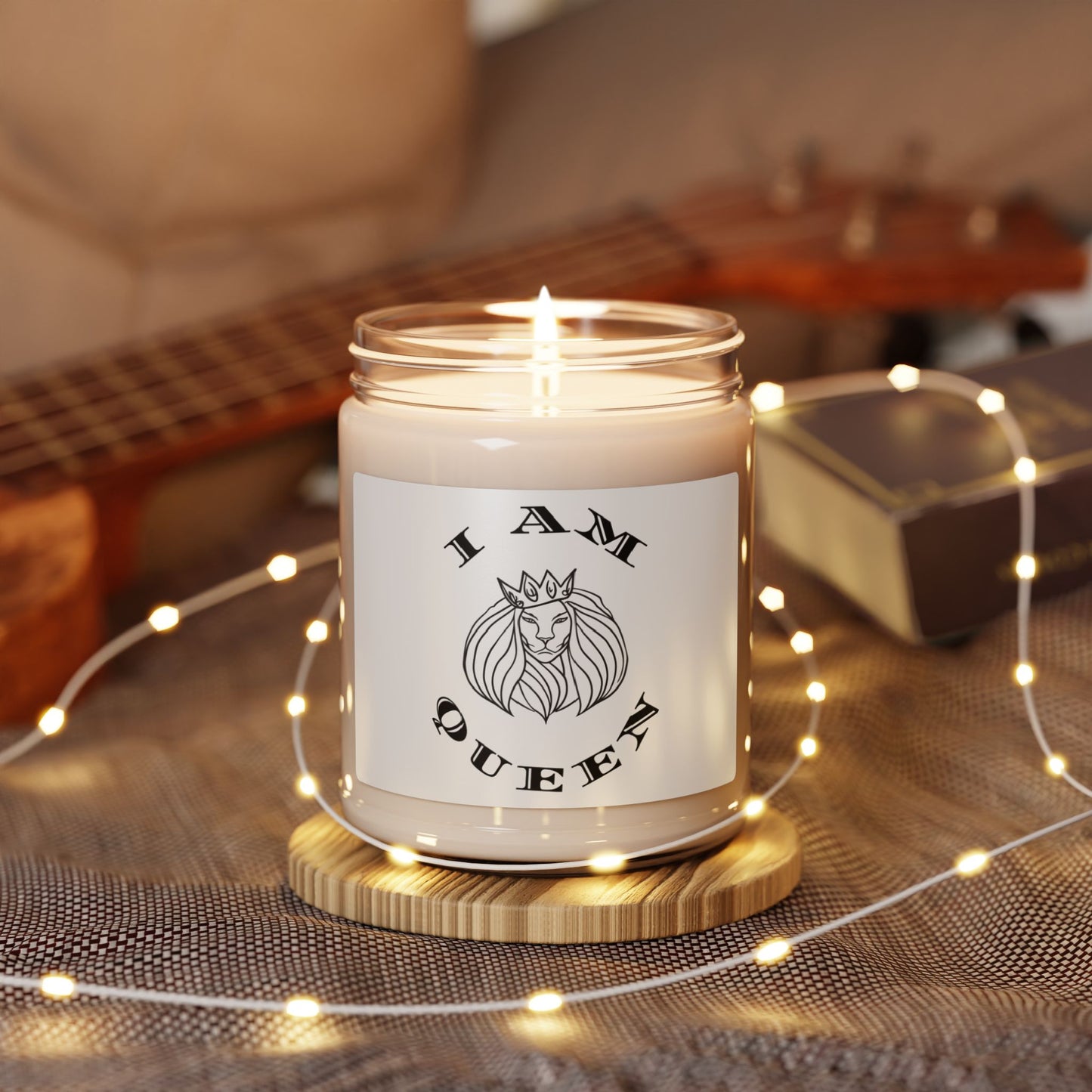 I Am Queen Scented Soy Candle – 9oz Luxury Candle for Self-Care & Empowerment, I Am King, I Am Queen, leadership, ruling, family, uplifting, kindness, King, Queen, Love, Lion.