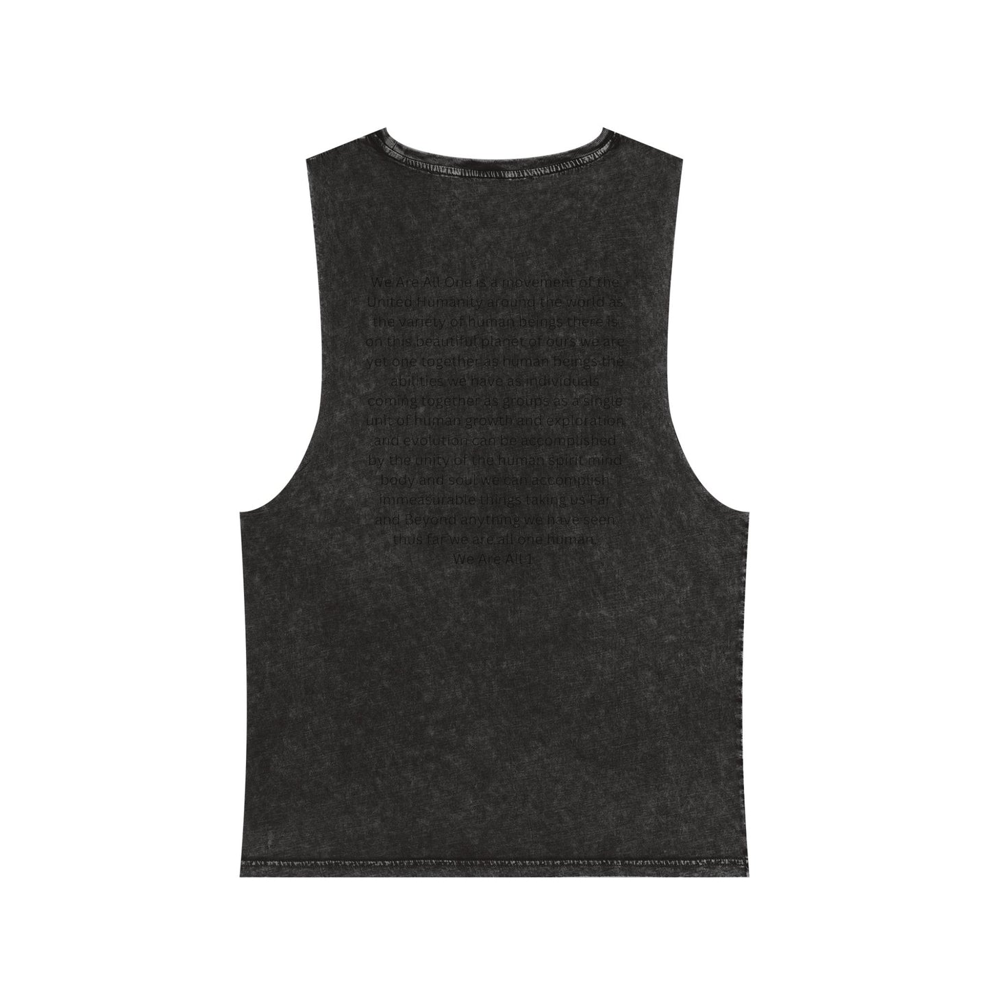 Unisex Stonewash Tank Top, We Are All One, Humanity, elevation, unity, human, love, humankind, one love, growth, positive transformation,