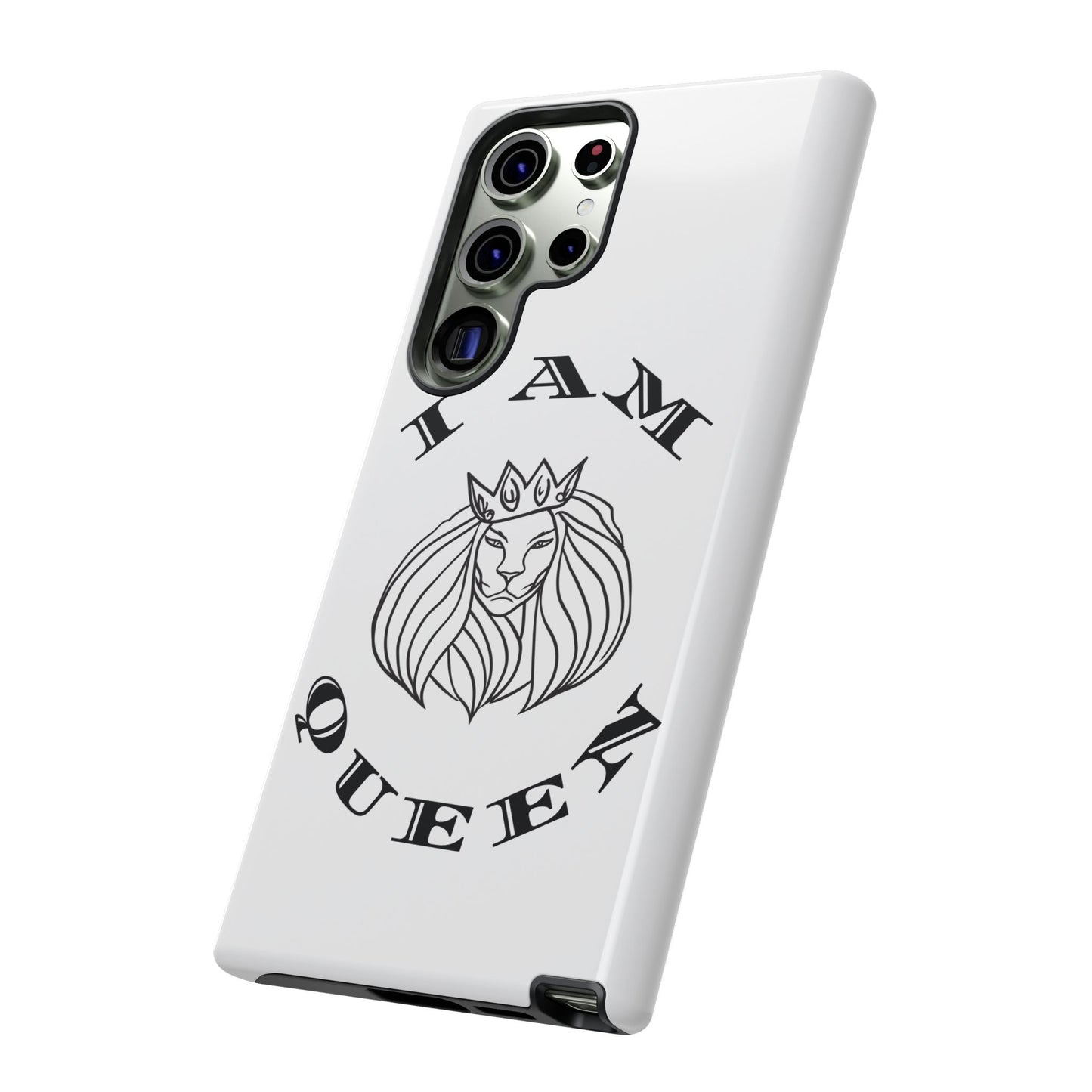 I Am Queen Tough Phone Case - Stylish Protection with Lion Design, I Am King, I Am Queen, leadership, ruling, family, uplifting, kindness, King, Queen, Love, Lion.