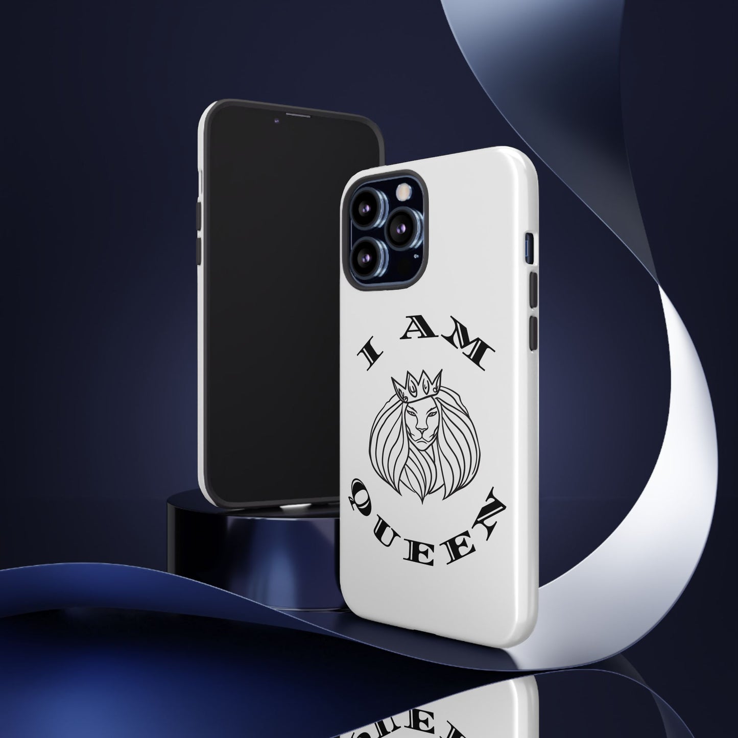 I Am Queen Tough Phone Case - Stylish Protection with Lion Design, I Am King, I Am Queen, leadership, ruling, family, uplifting, kindness, King, Queen, Love, Lion.