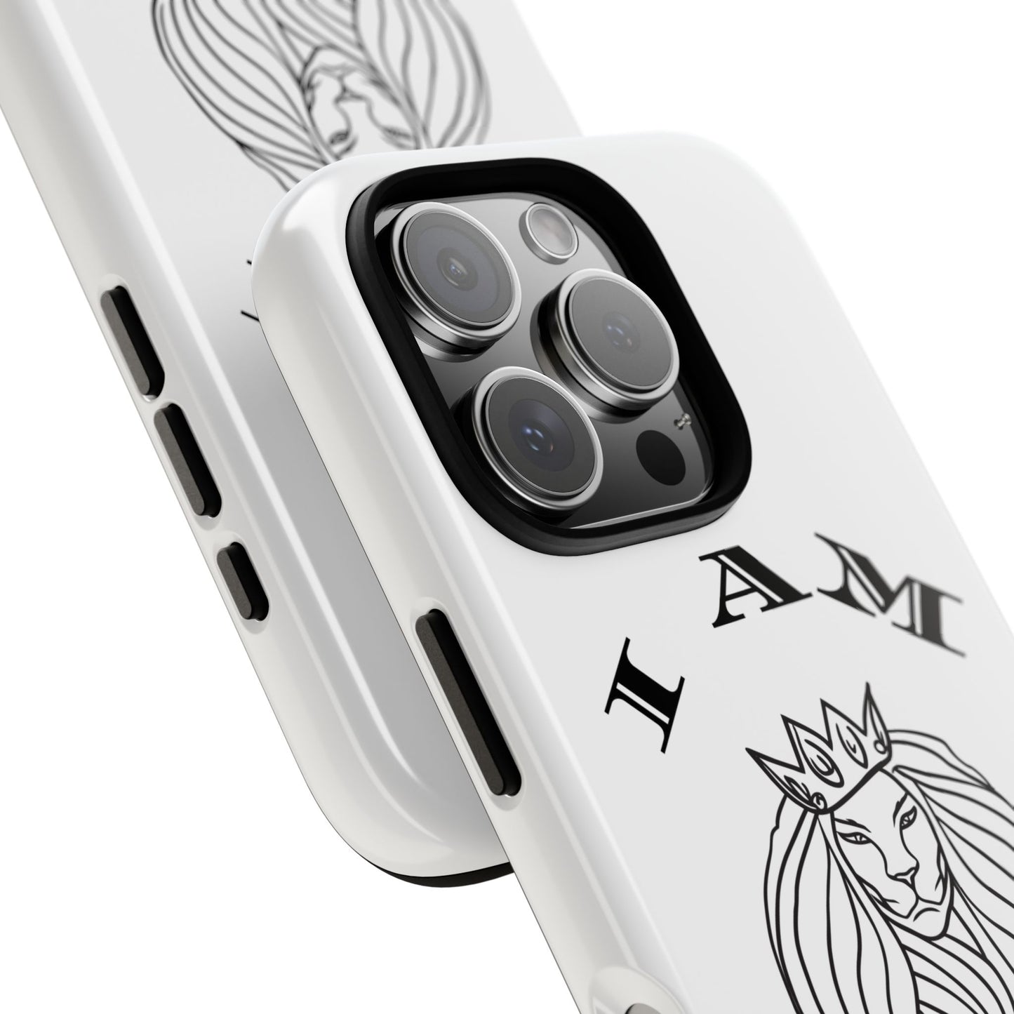 I Am Queen Tough Phone Case - Stylish Protection with Lion Design, I Am King, I Am Queen, leadership, ruling, family, uplifting, kindness, King, Queen, Love, Lion.