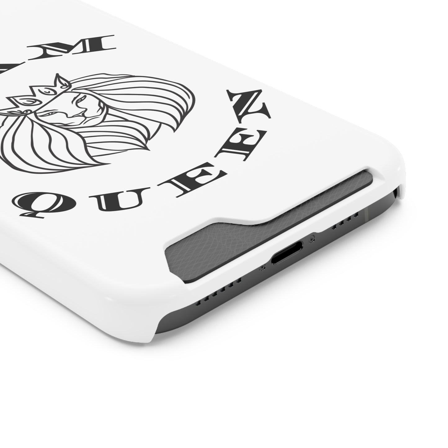 Queen Lion Phone Case with Card Holder - Stylish & Functional