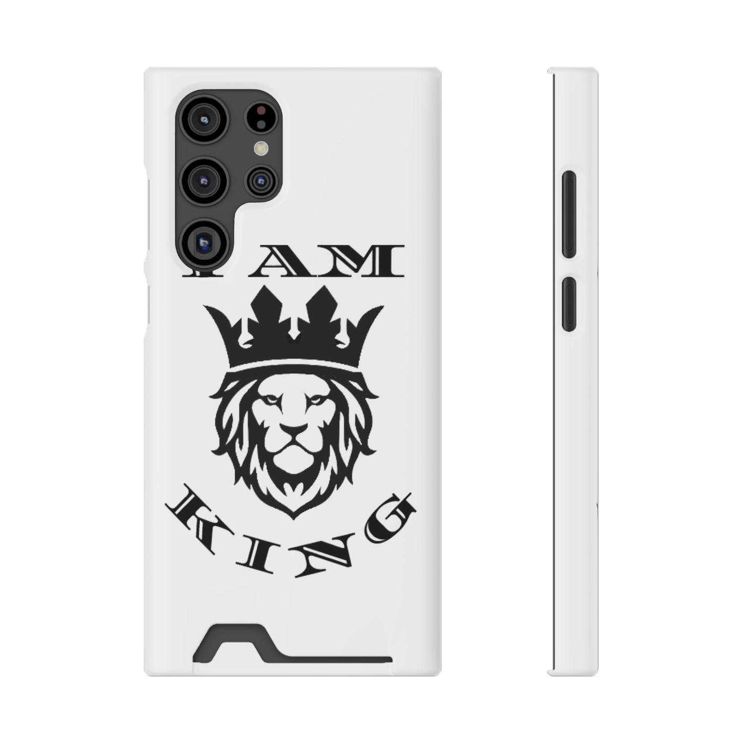 King Crown Phone Case with Card Holder - Stylish Protection for Royalty