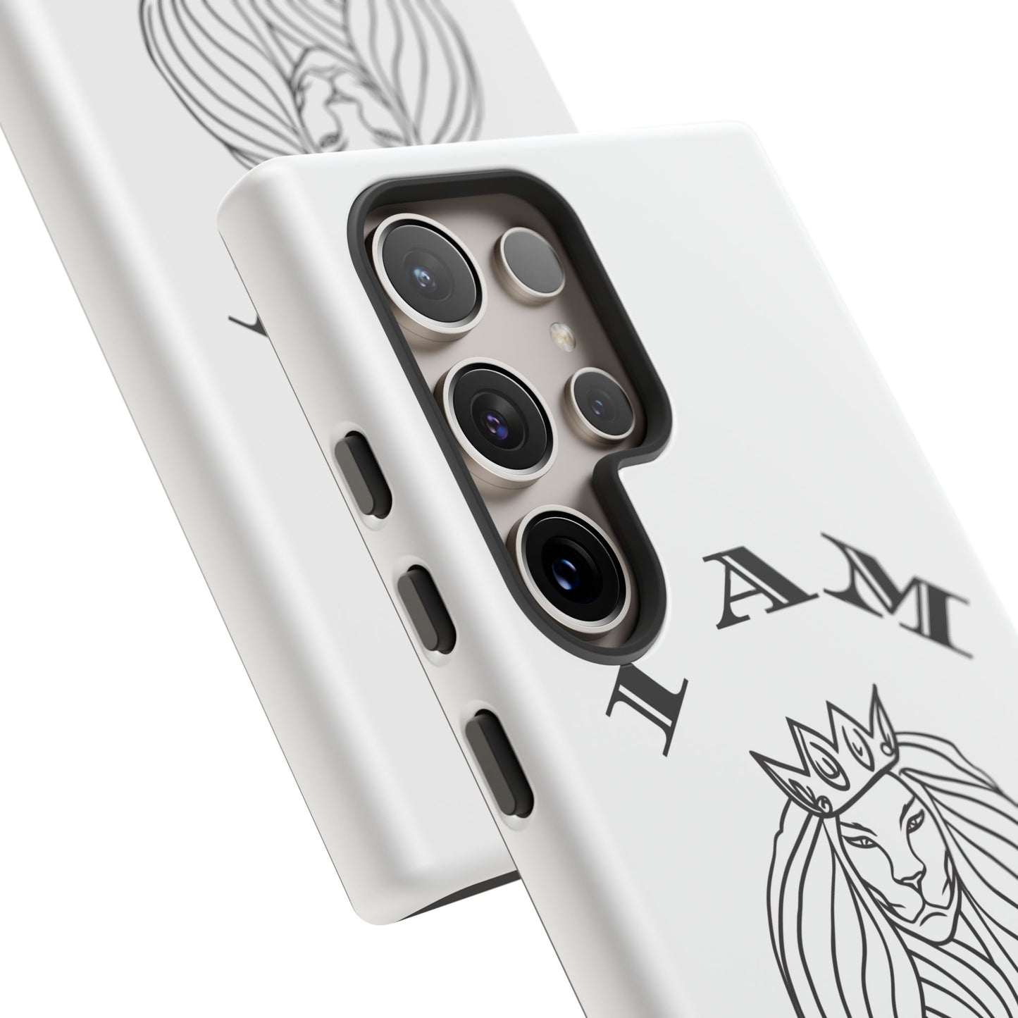 I Am Queen Tough Phone Case - Stylish Protection with Lion Design, I Am King, I Am Queen, leadership, ruling, family, uplifting, kindness, King, Queen, Love, Lion.