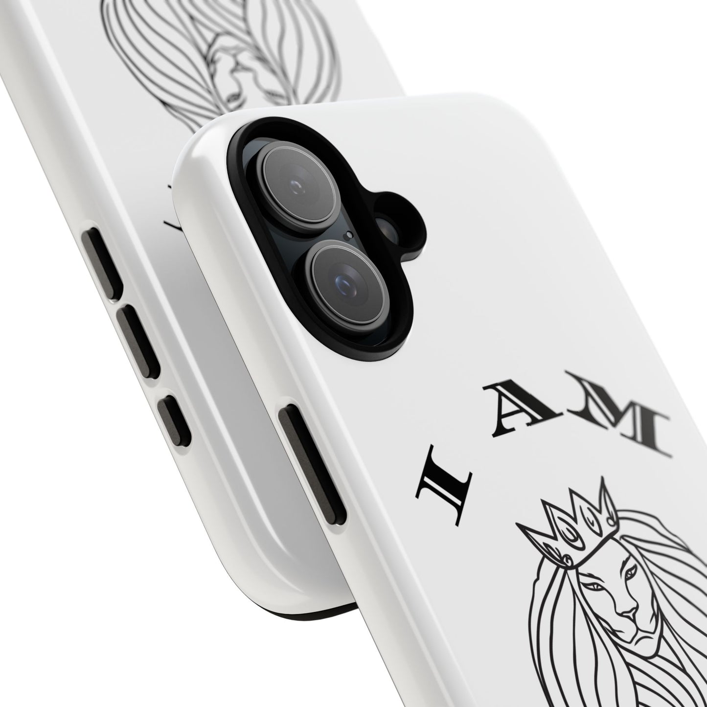 I Am Queen Tough Phone Case - Stylish Protection with Lion Design, I Am King, I Am Queen, leadership, ruling, family, uplifting, kindness, King, Queen, Love, Lion.
