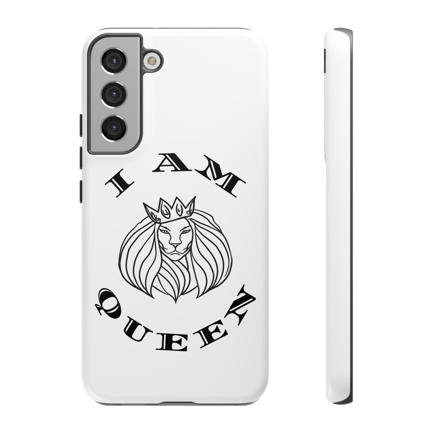 I Am Queen Tough Phone Case - Stylish Protection with Lion Design, I Am King, I Am Queen, leadership, ruling, family, uplifting, kindness, King, Queen, Love, Lion.