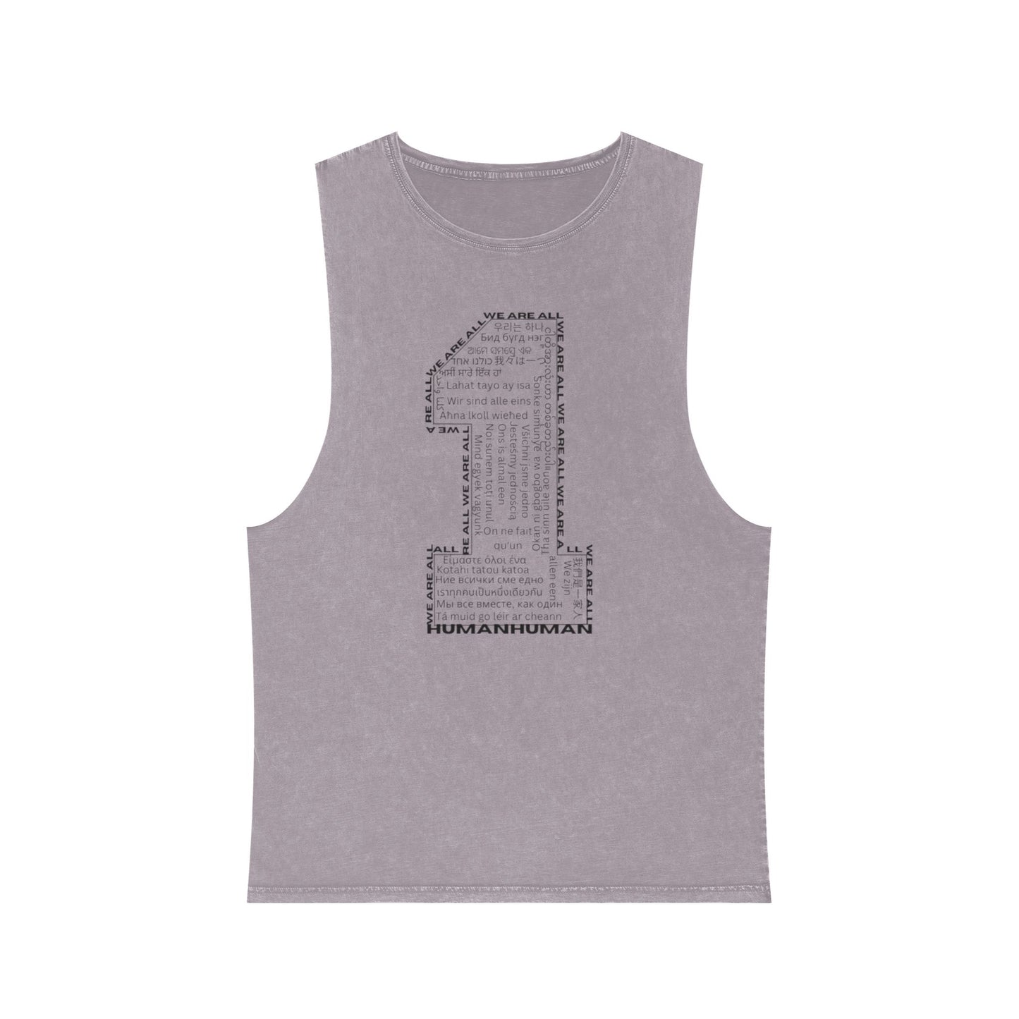 Unisex Stonewash Tank Top, We Are All One, Humanity, elevation, unity, human, love, humankind, one love, growth, positive transformation,