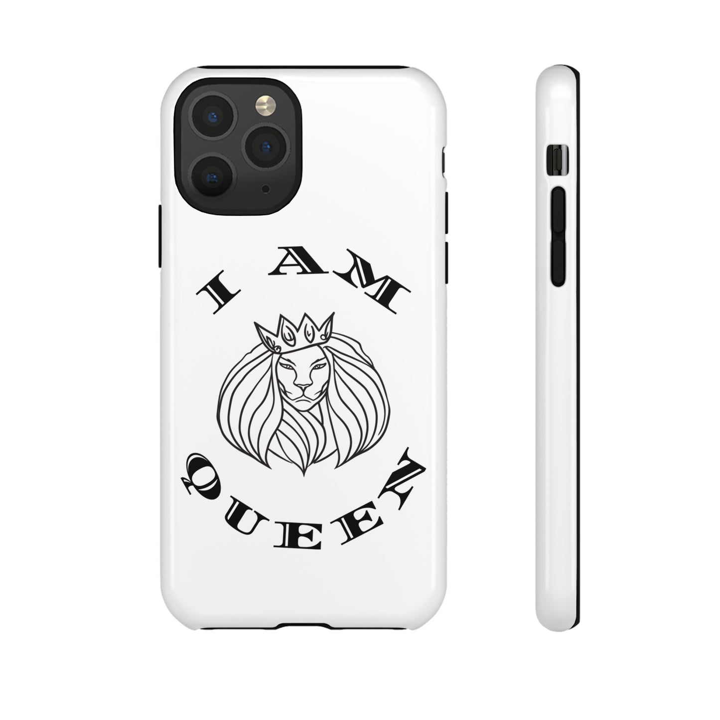 I Am Queen Tough Phone Case - Stylish Protection with Lion Design, I Am King, I Am Queen, leadership, ruling, family, uplifting, kindness, King, Queen, Love, Lion.