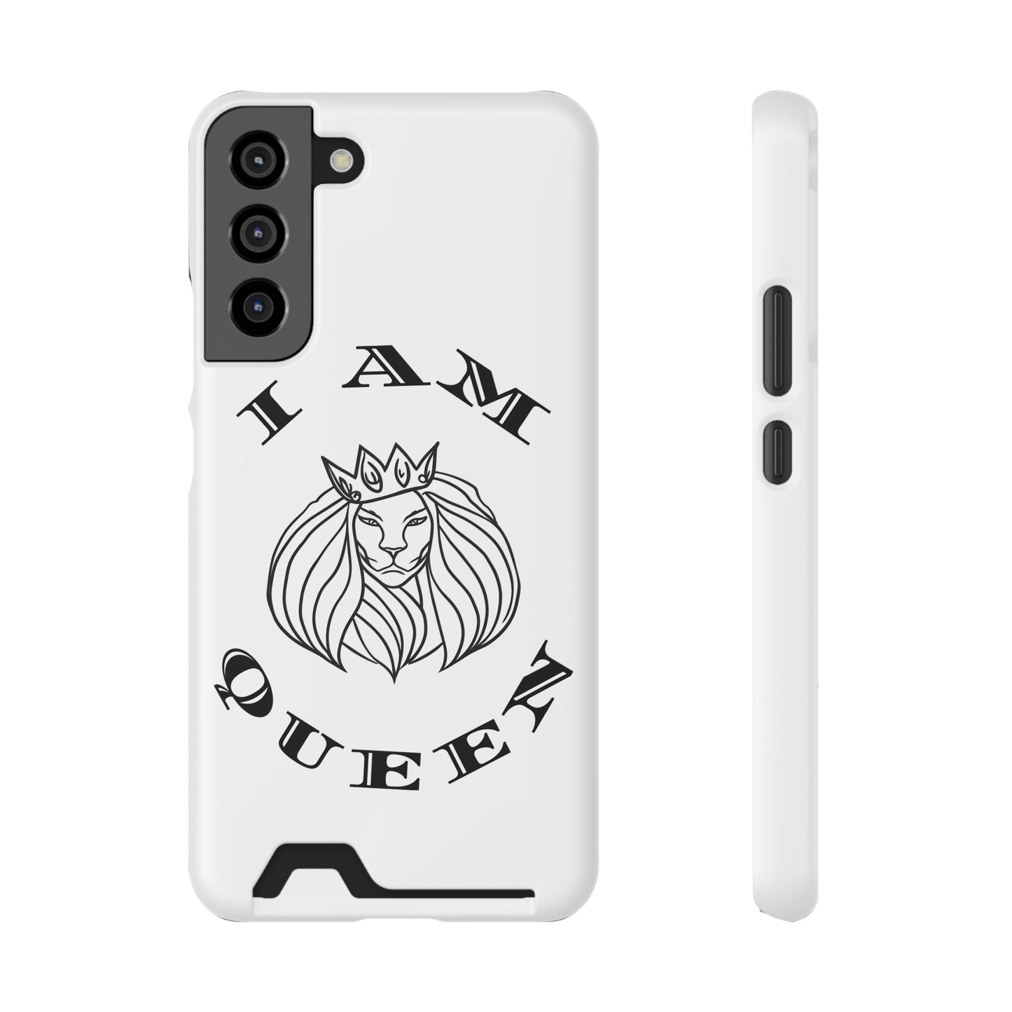 Queen Lion Phone Case with Card Holder - Stylish & Functional