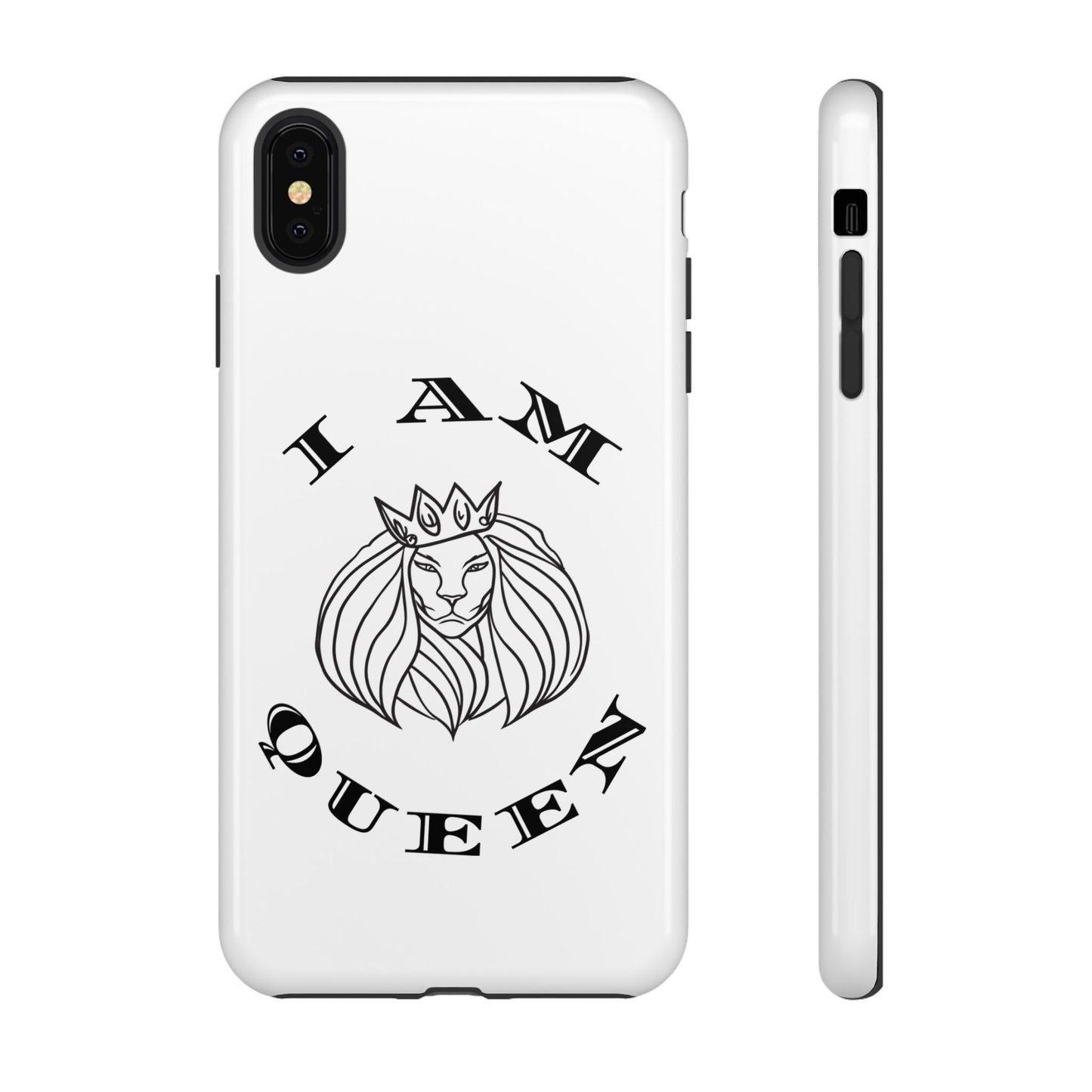 I Am Queen Tough Phone Case - Stylish Protection with Lion Design, I Am King, I Am Queen, leadership, ruling, family, uplifting, kindness, King, Queen, Love, Lion.