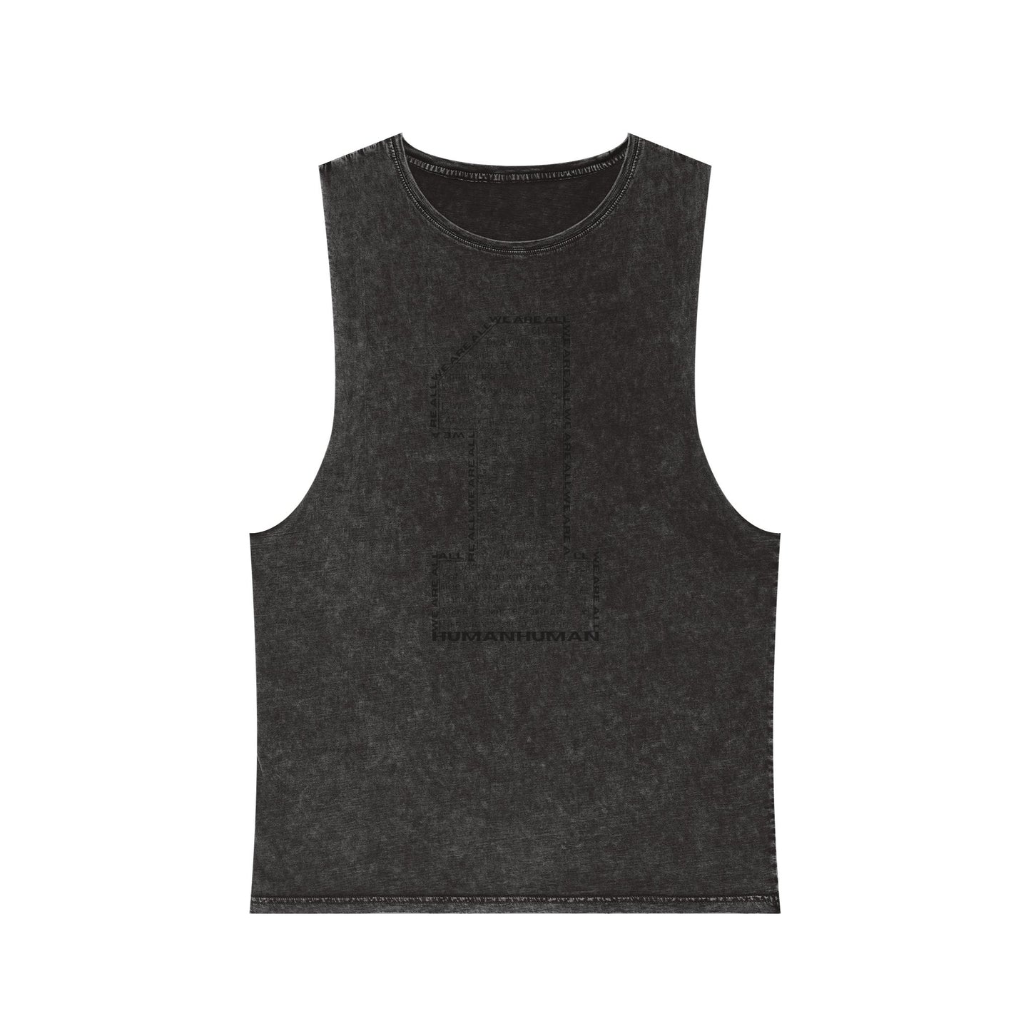 Unisex Stonewash Tank Top, We Are All One, Humanity, elevation, unity, human, love, humankind, one love, growth, positive transformation,