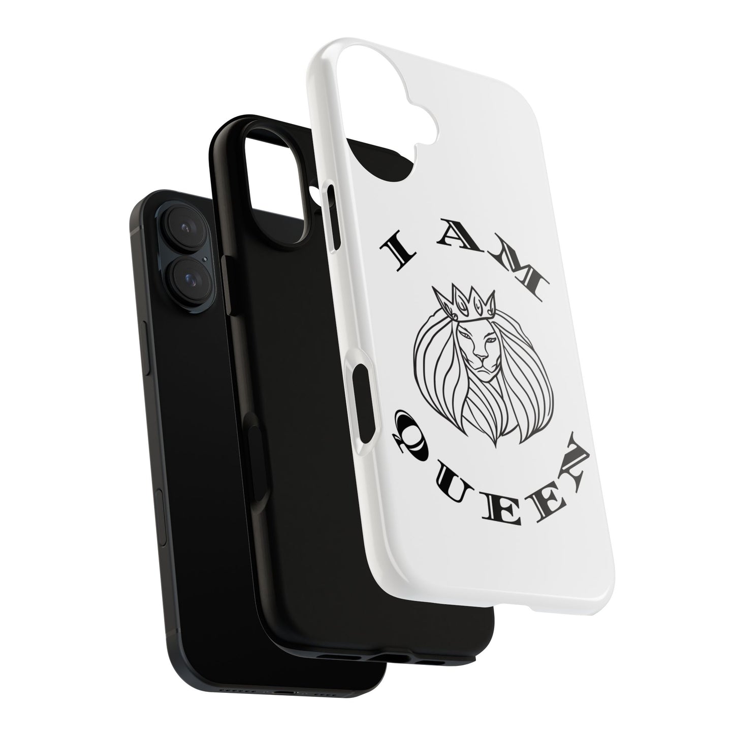 I Am Queen Tough Phone Case - Stylish Protection with Lion Design, I Am King, I Am Queen, leadership, ruling, family, uplifting, kindness, King, Queen, Love, Lion.