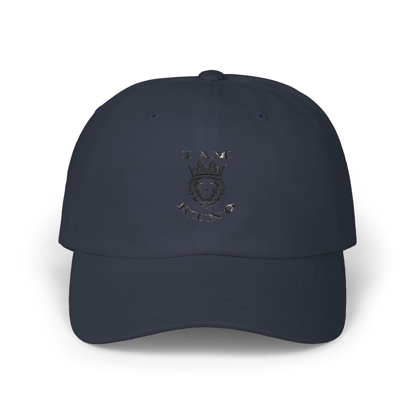 I AM KING Classic Dad Cap - Stylish Adjustable Hat for Confident Dads, I Am King, I Am Queen, leadership, ruling, family, uplifting, kindness, King, Queen, Love, Lion.