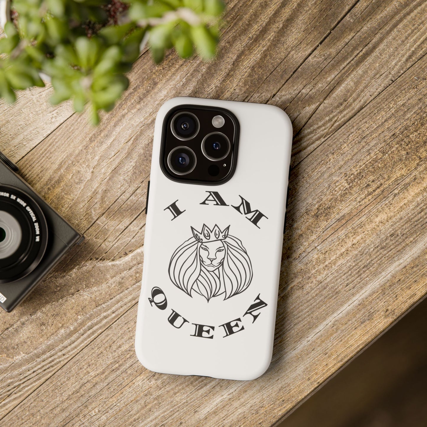 I Am Queen Tough Phone Case - Stylish Protection with Lion Design, I Am King, I Am Queen, leadership, ruling, family, uplifting, kindness, King, Queen, Love, Lion.