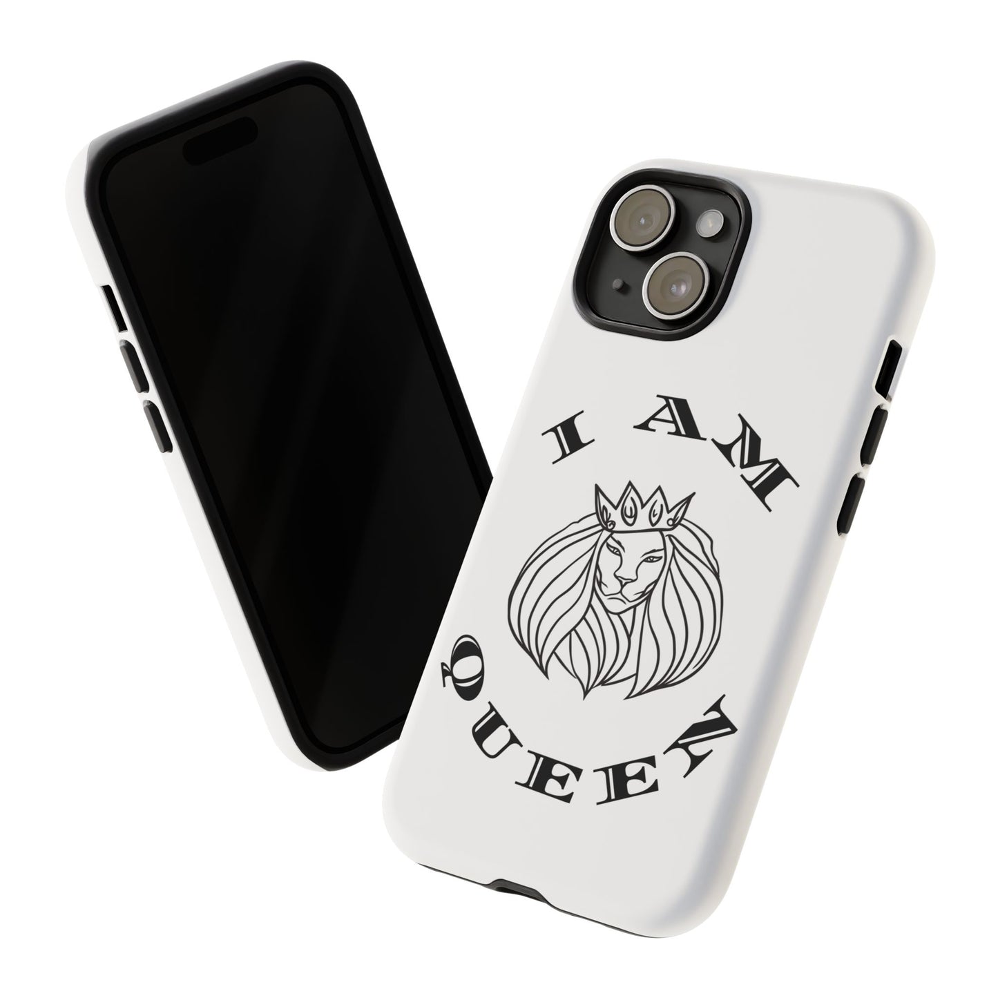 I Am Queen Tough Phone Case - Stylish Protection with Lion Design, I Am King, I Am Queen, leadership, ruling, family, uplifting, kindness, King, Queen, Love, Lion.