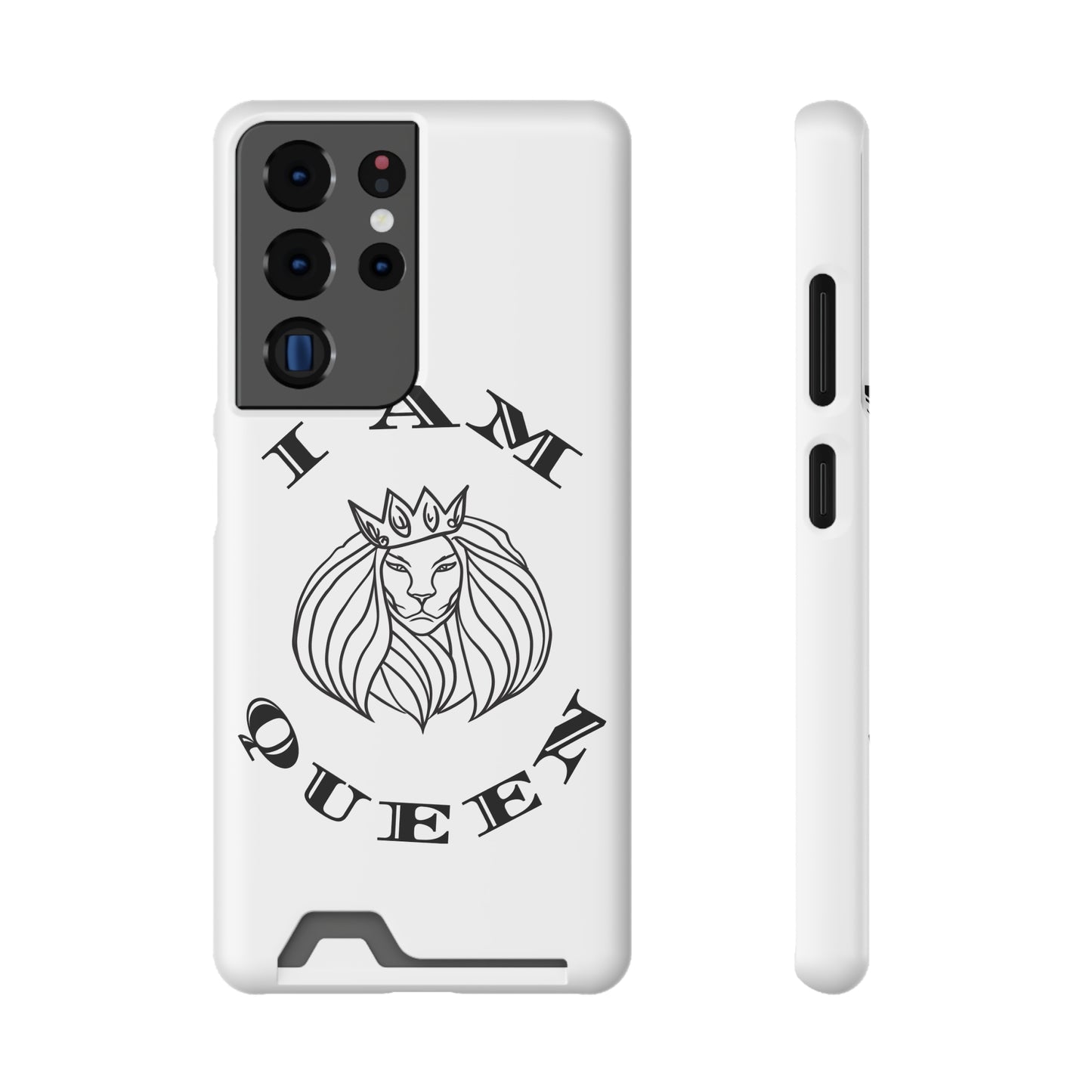 Queen Lion Phone Case with Card Holder - Stylish & Functional