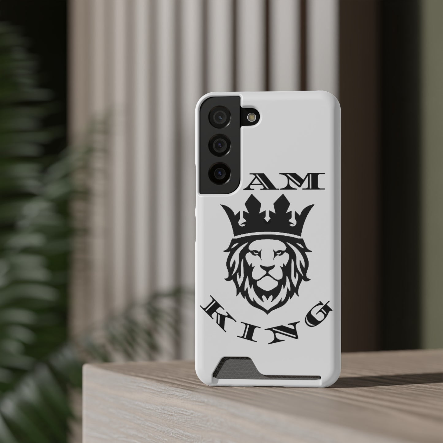 King Crown Phone Case with Card Holder - Stylish Protection for Royalty