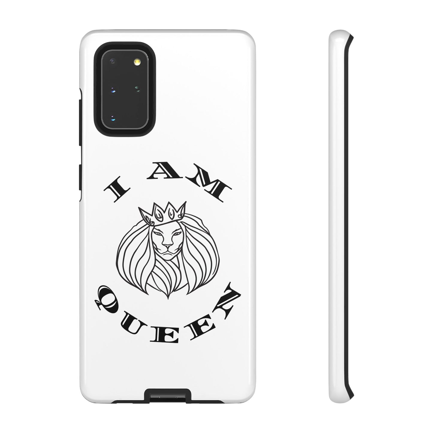 I Am Queen Tough Phone Case - Stylish Protection with Lion Design, I Am King, I Am Queen, leadership, ruling, family, uplifting, kindness, King, Queen, Love, Lion.