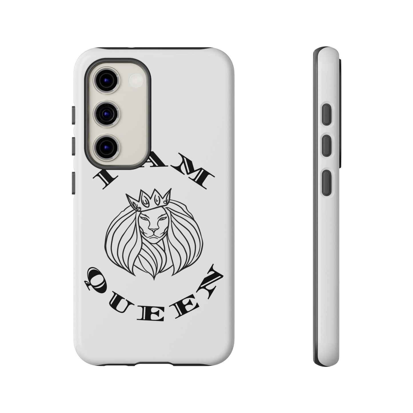 I Am Queen Tough Phone Case - Stylish Protection with Lion Design, I Am King, I Am Queen, leadership, ruling, family, uplifting, kindness, King, Queen, Love, Lion.