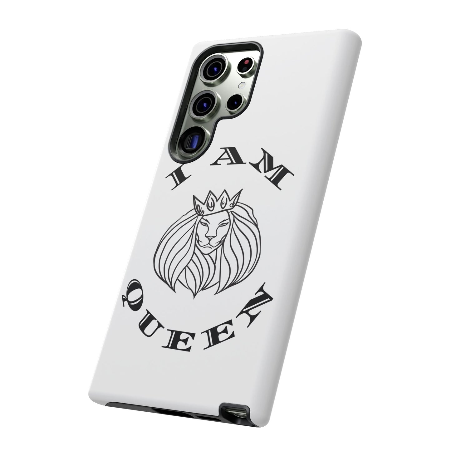 I Am Queen Tough Phone Case - Stylish Protection with Lion Design, I Am King, I Am Queen, leadership, ruling, family, uplifting, kindness, King, Queen, Love, Lion.