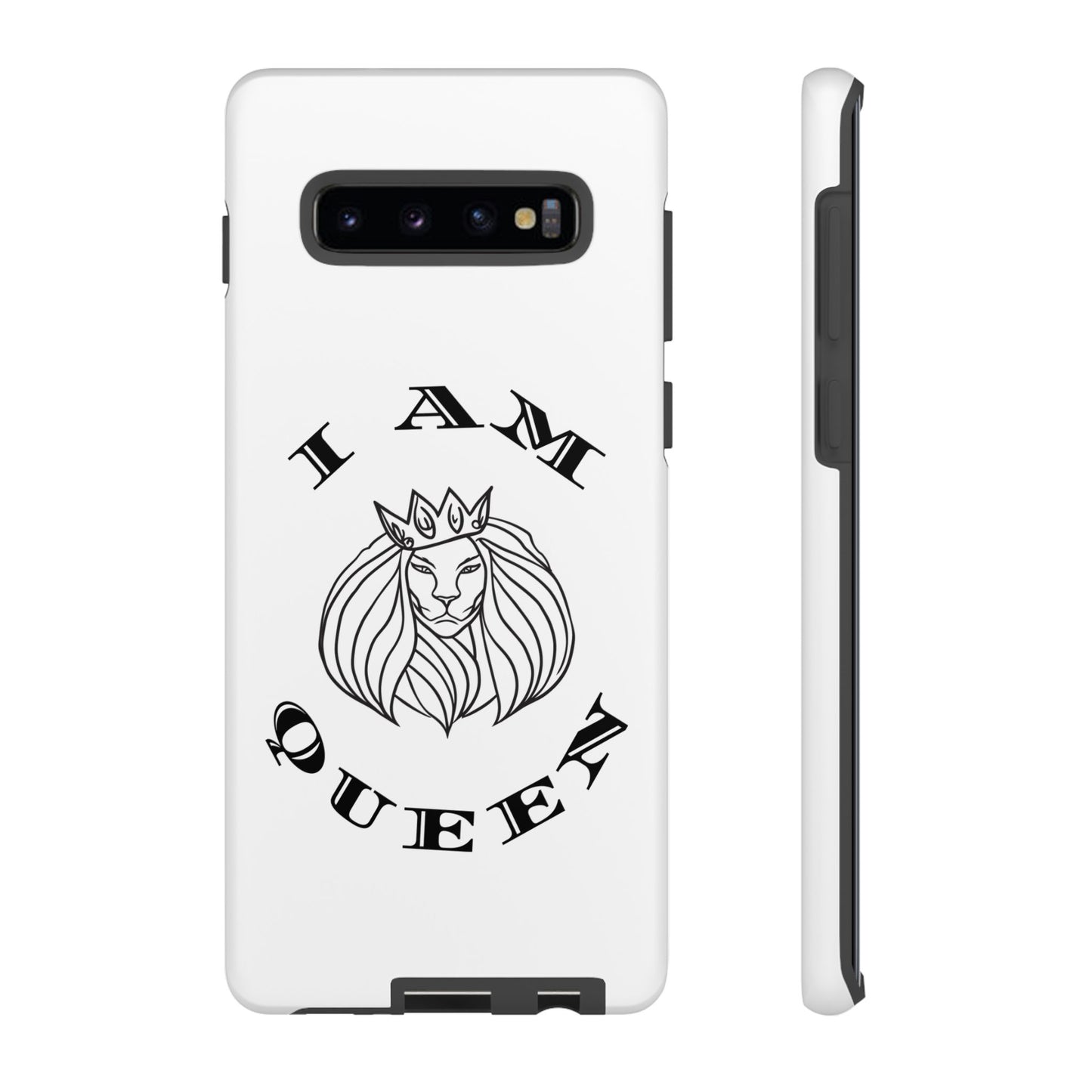 I Am Queen Tough Phone Case - Stylish Protection with Lion Design, I Am King, I Am Queen, leadership, ruling, family, uplifting, kindness, King, Queen, Love, Lion.