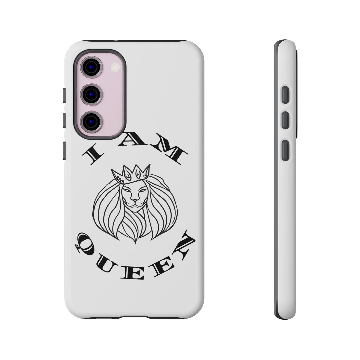 I Am Queen Tough Phone Case - Stylish Protection with Lion Design, I Am King, I Am Queen, leadership, ruling, family, uplifting, kindness, King, Queen, Love, Lion.