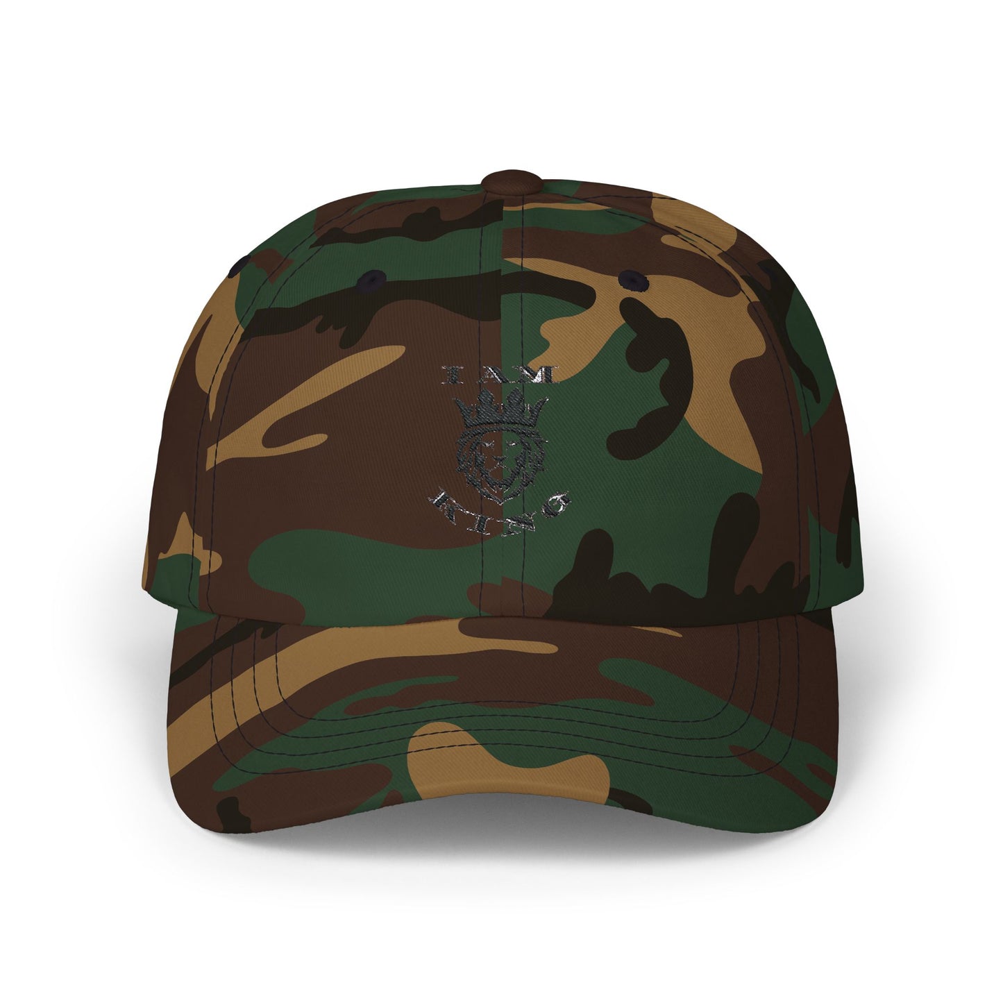 I AM KING Classic Dad Cap - Stylish Adjustable Hat for Confident Dads, I Am King, I Am Queen, leadership, ruling, family, uplifting, kindness, King, Queen, Love, Lion.