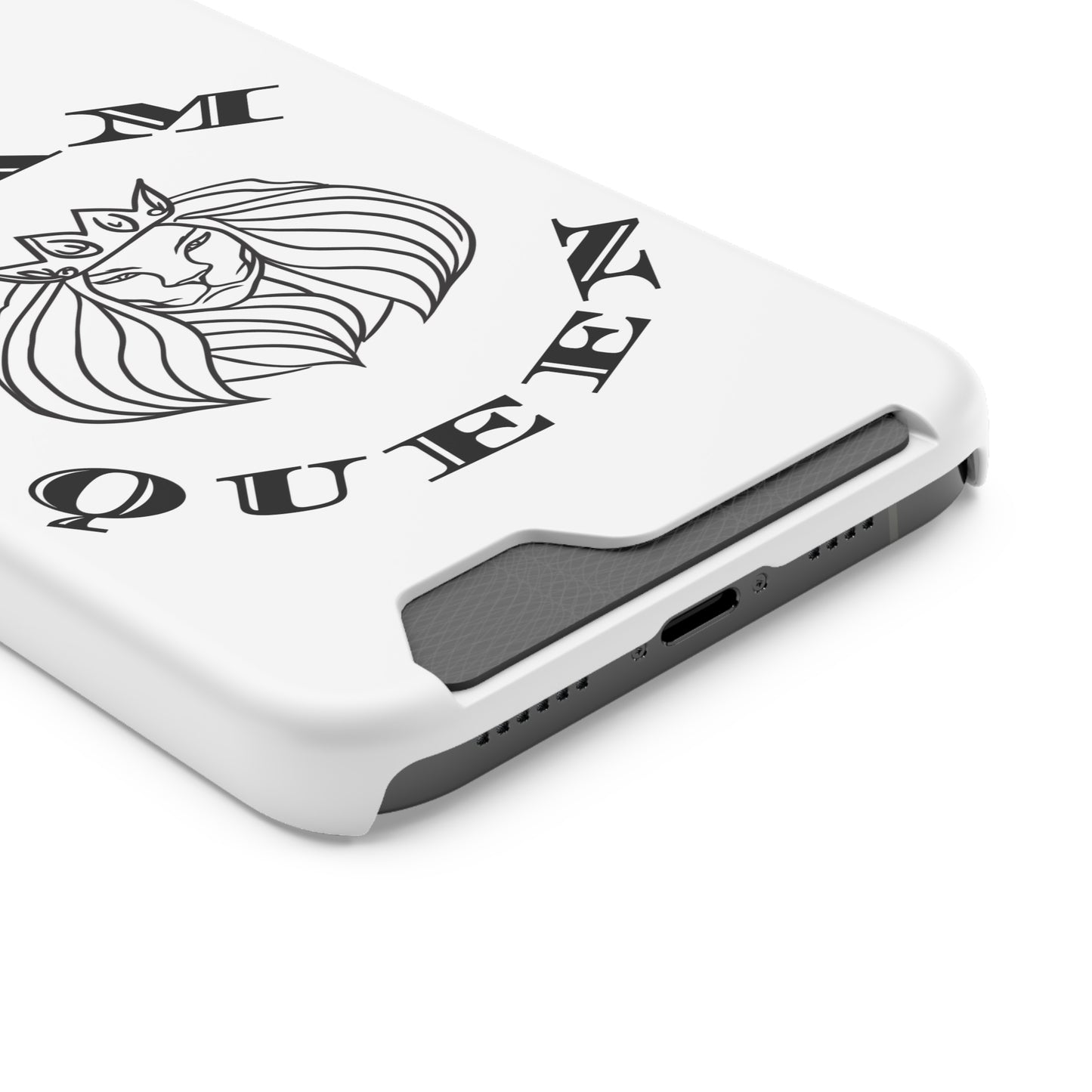 Queen Lion Phone Case with Card Holder - Stylish & Functional