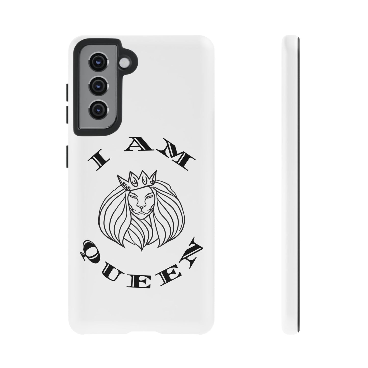 I Am Queen Tough Phone Case - Stylish Protection with Lion Design, I Am King, I Am Queen, leadership, ruling, family, uplifting, kindness, King, Queen, Love, Lion.
