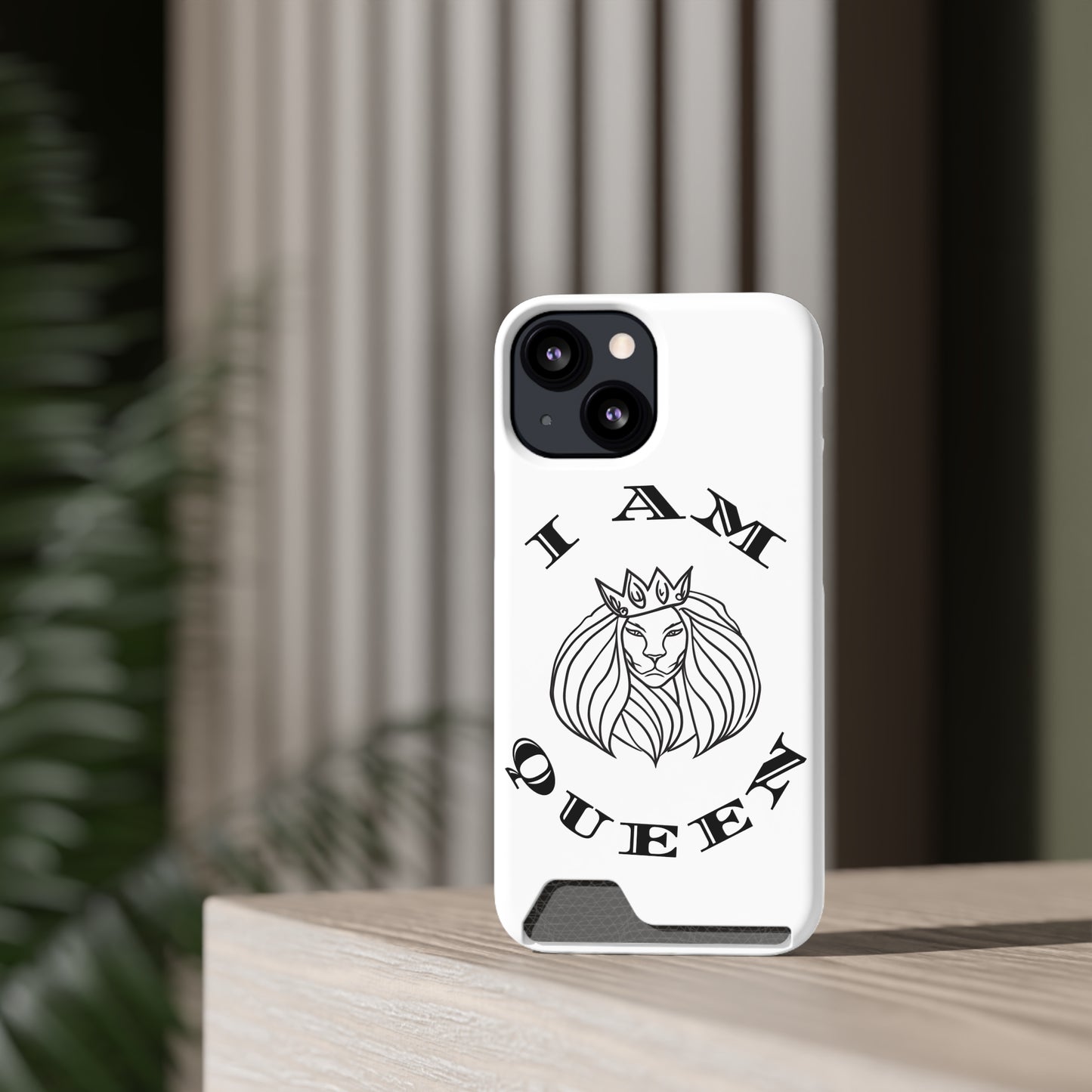Queen Lion Phone Case with Card Holder - Stylish & Functional