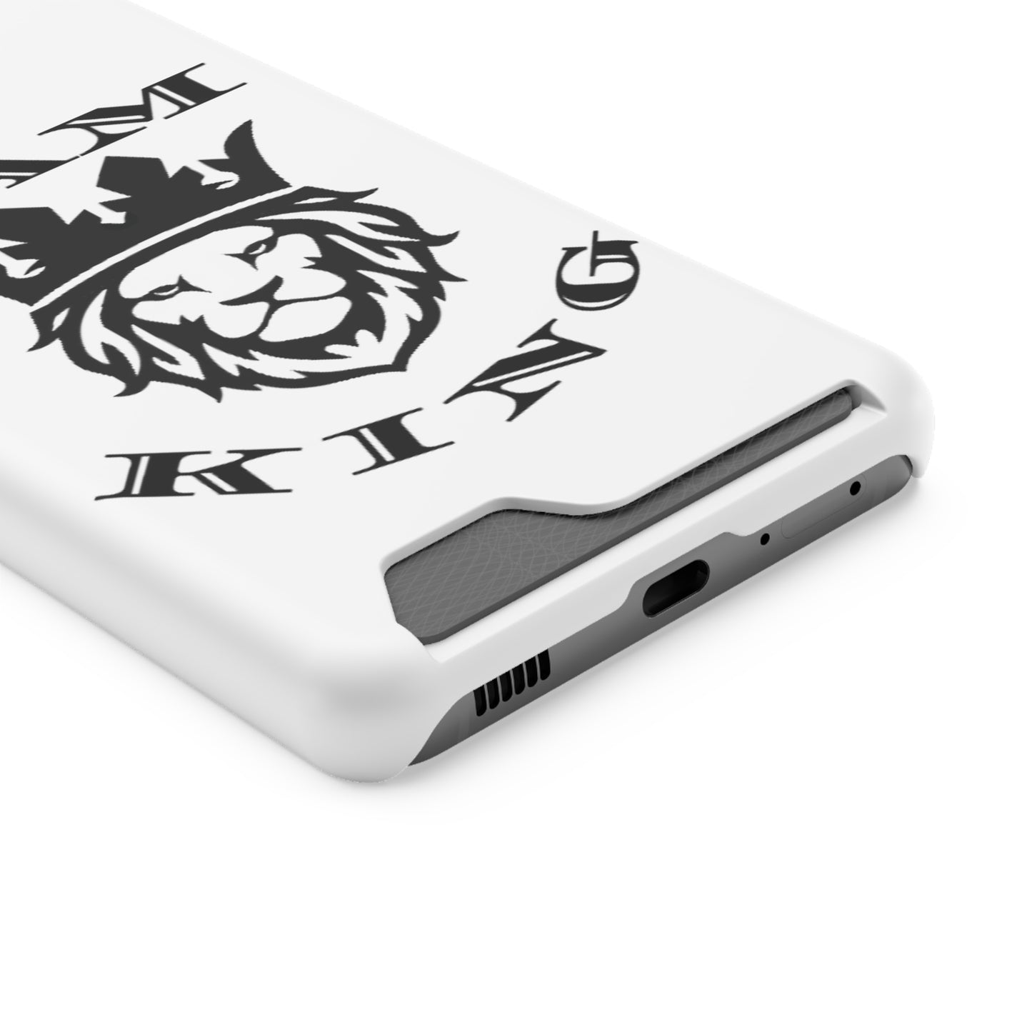King Crown Phone Case with Card Holder - Stylish Protection for Royalty