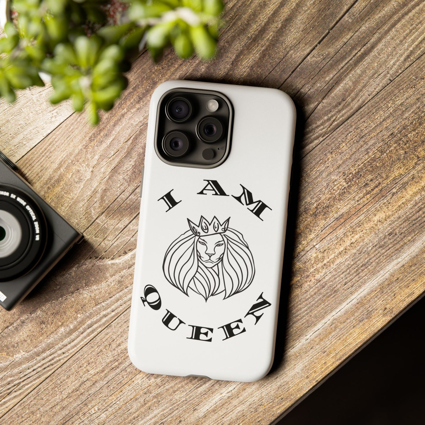 I Am Queen Tough Phone Case - Stylish Protection with Lion Design, I Am King, I Am Queen, leadership, ruling, family, uplifting, kindness, King, Queen, Love, Lion.