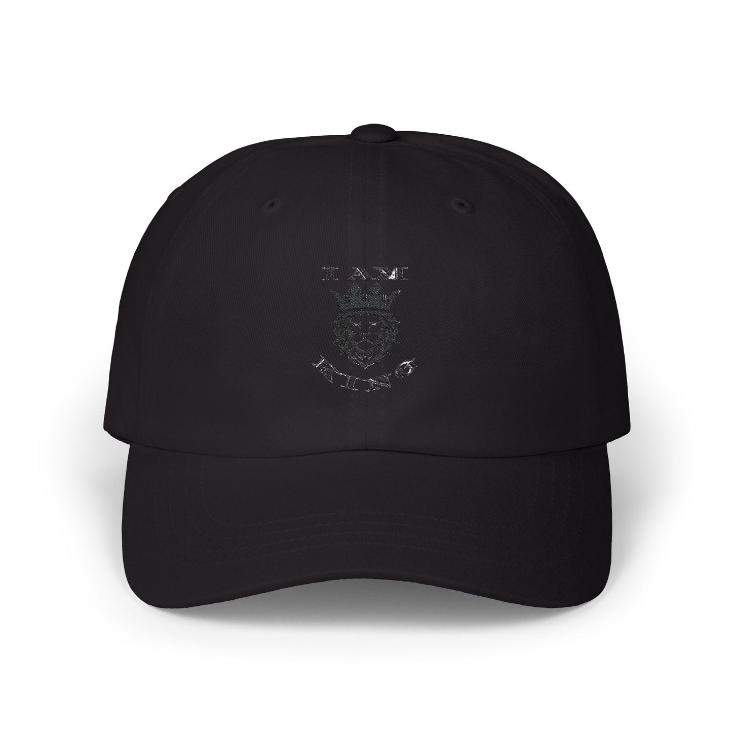 I AM KING Classic Dad Cap - Stylish Adjustable Hat for Confident Dads, I Am King, I Am Queen, leadership, ruling, family, uplifting, kindness, King, Queen, Love, Lion.