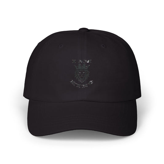 I AM KING Classic Dad Cap - Stylish Adjustable Hat for Confident Dads, I Am King, I Am Queen, leadership, ruling, family, uplifting, kindness, King, Queen, Love, Lion.