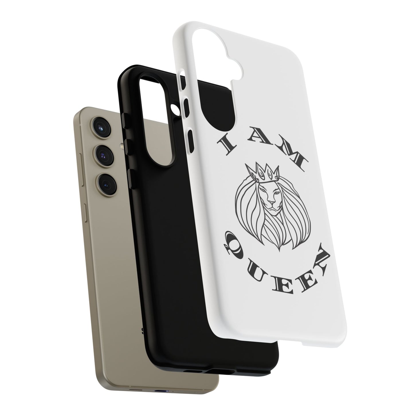 I Am Queen Tough Phone Case - Stylish Protection with Lion Design, I Am King, I Am Queen, leadership, ruling, family, uplifting, kindness, King, Queen, Love, Lion.