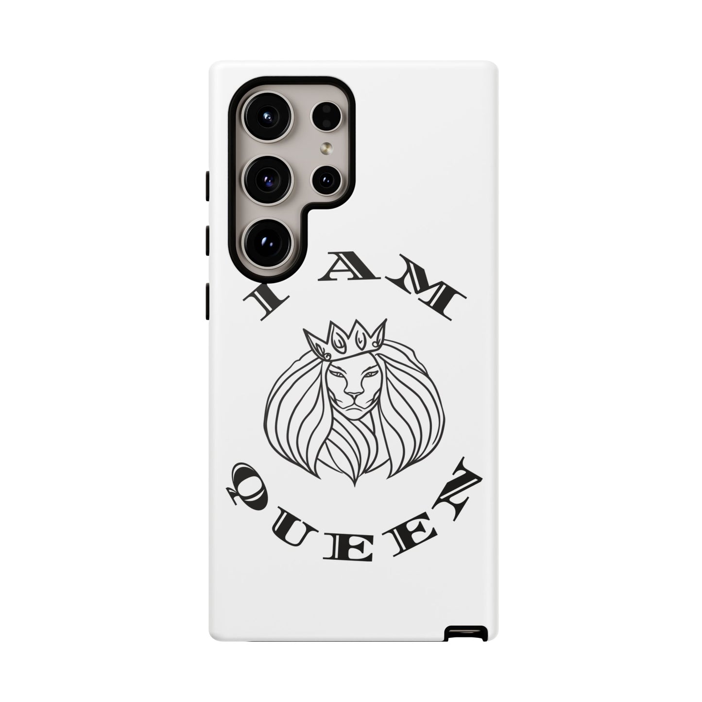 I Am Queen Tough Phone Case - Stylish Protection with Lion Design, I Am King, I Am Queen, leadership, ruling, family, uplifting, kindness, King, Queen, Love, Lion.