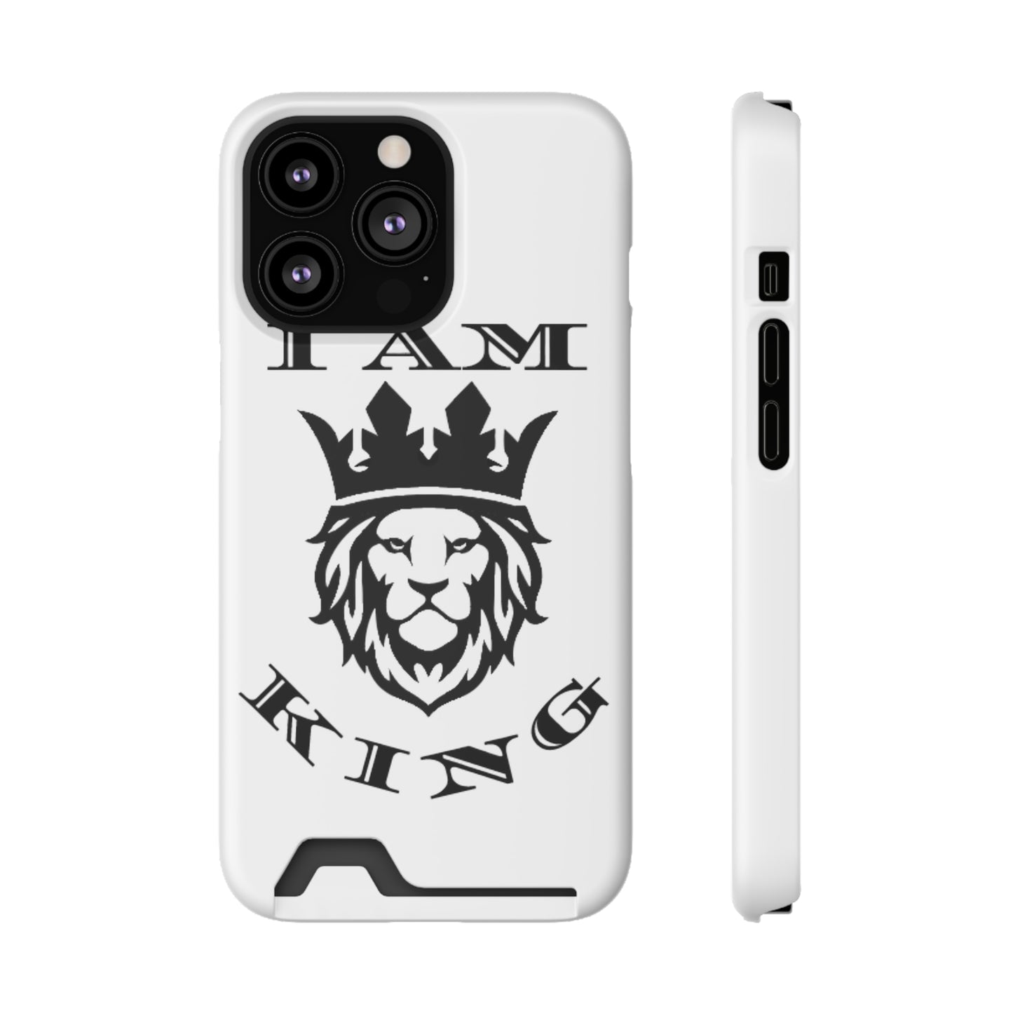 King Crown Phone Case with Card Holder - Stylish Protection for Royalty