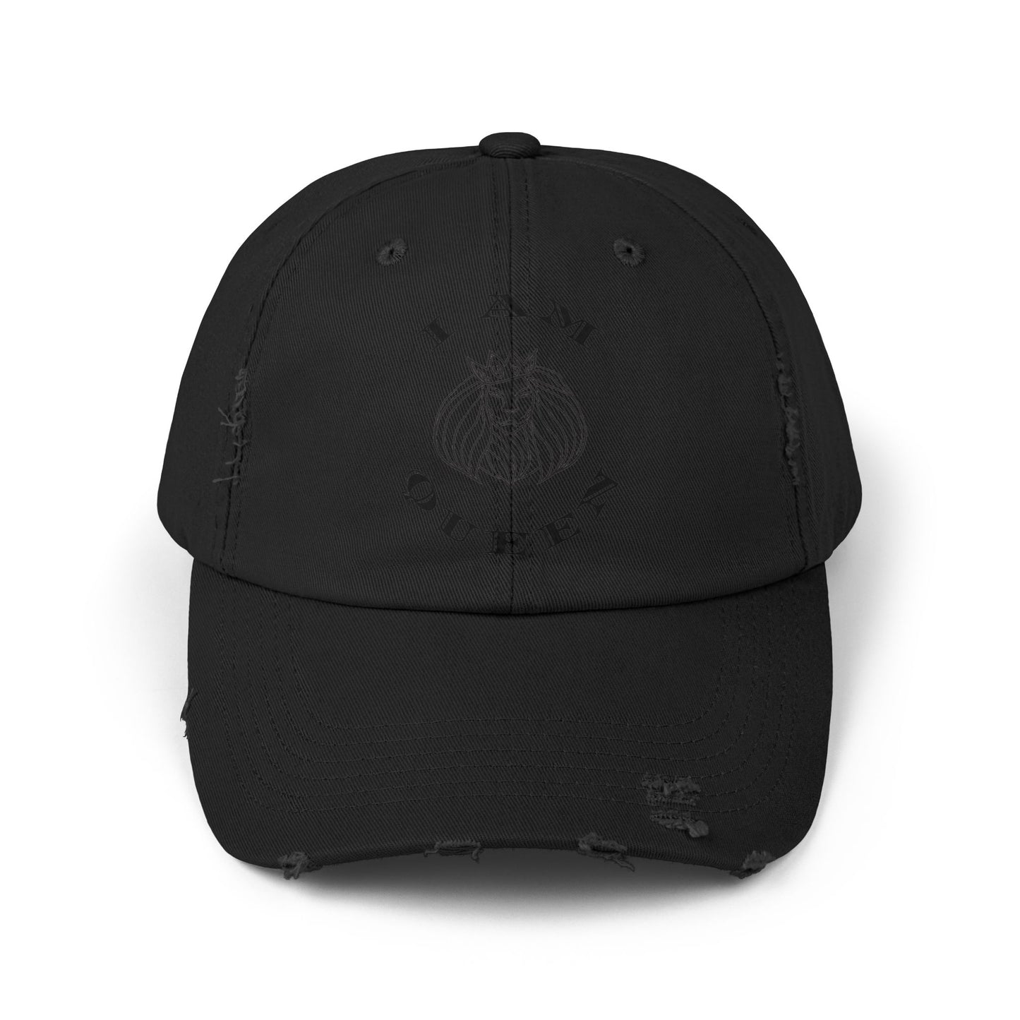 I Am Queen Unisex Distressed Cap - Pink Lion Graphic Hat, I Am King, I Am Queen, leadership, ruling, family, uplifting, kindness, King, Queen, Love, Lion.