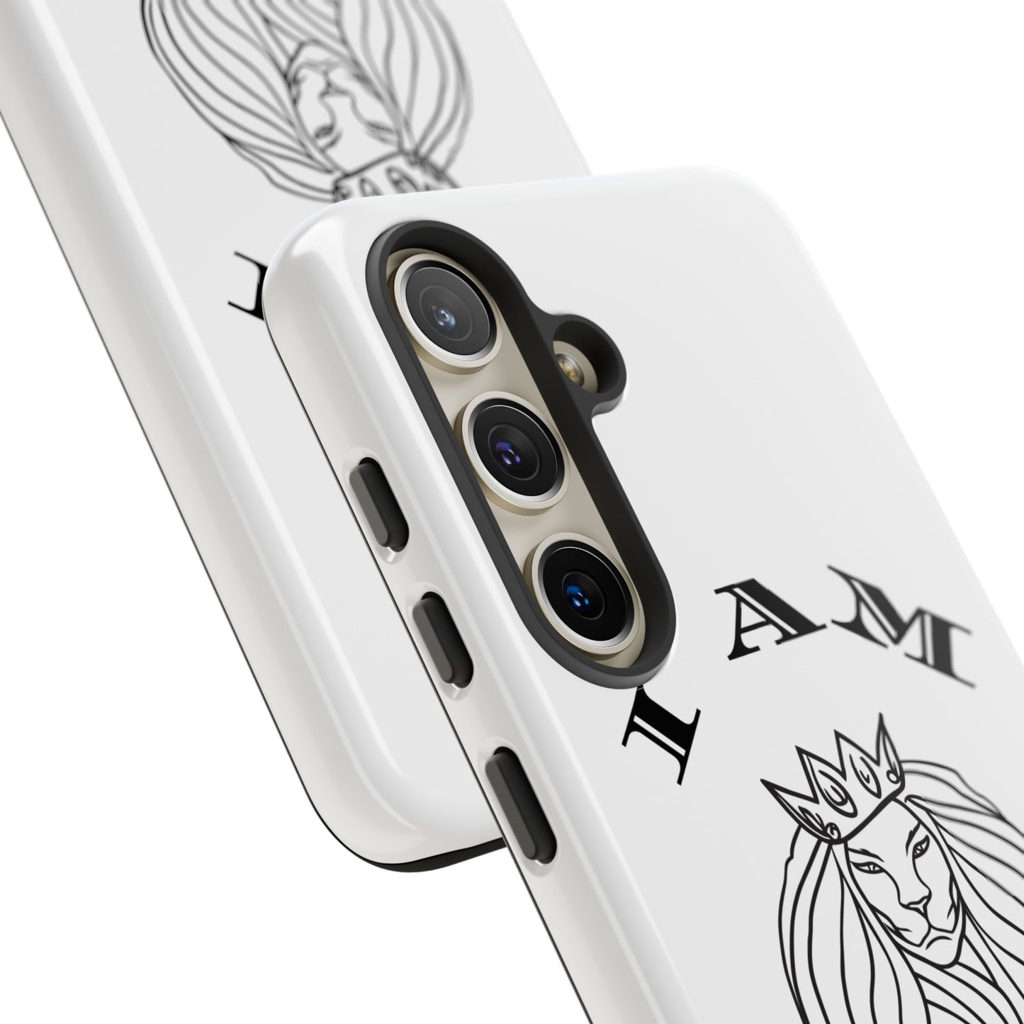I Am Queen Tough Phone Case - Stylish Protection with Lion Design, I Am King, I Am Queen, leadership, ruling, family, uplifting, kindness, King, Queen, Love, Lion.