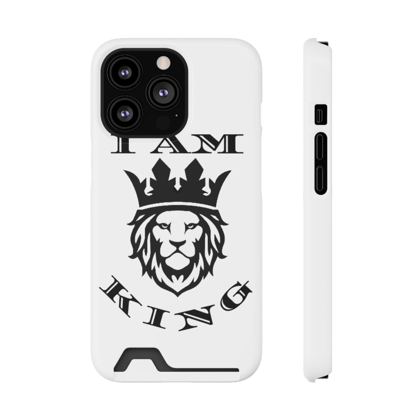 King Crown Phone Case with Card Holder - Stylish Protection for Royalty