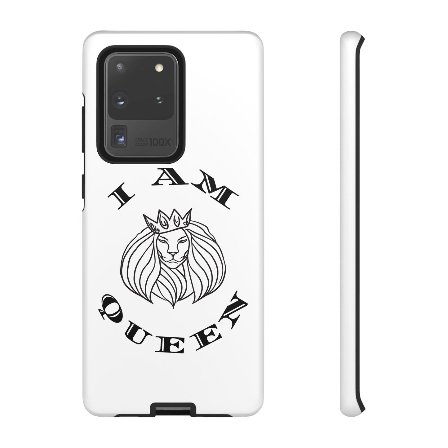 I Am Queen Tough Phone Case - Stylish Protection with Lion Design, I Am King, I Am Queen, leadership, ruling, family, uplifting, kindness, King, Queen, Love, Lion.