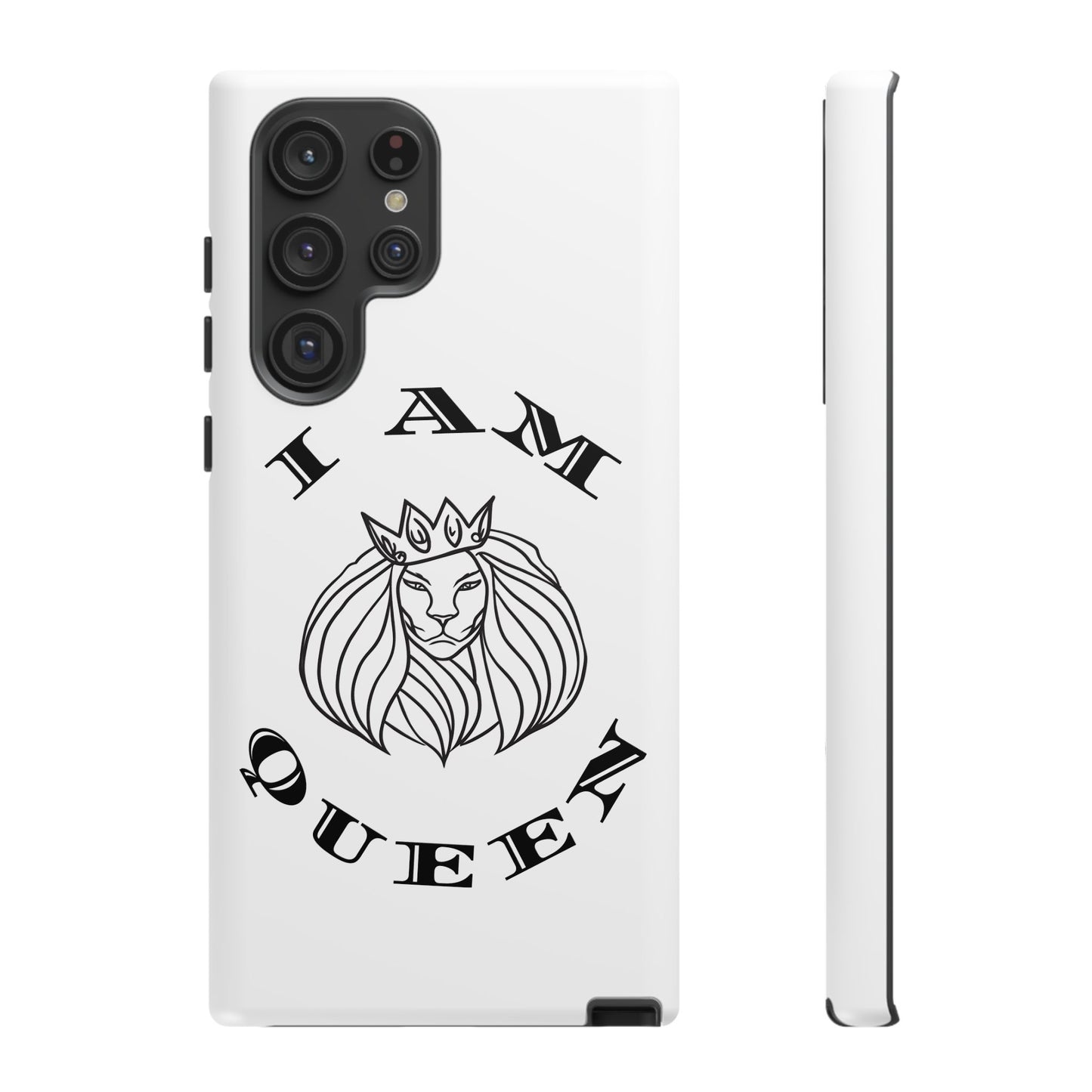 I Am Queen Tough Phone Case - Stylish Protection with Lion Design, I Am King, I Am Queen, leadership, ruling, family, uplifting, kindness, King, Queen, Love, Lion.