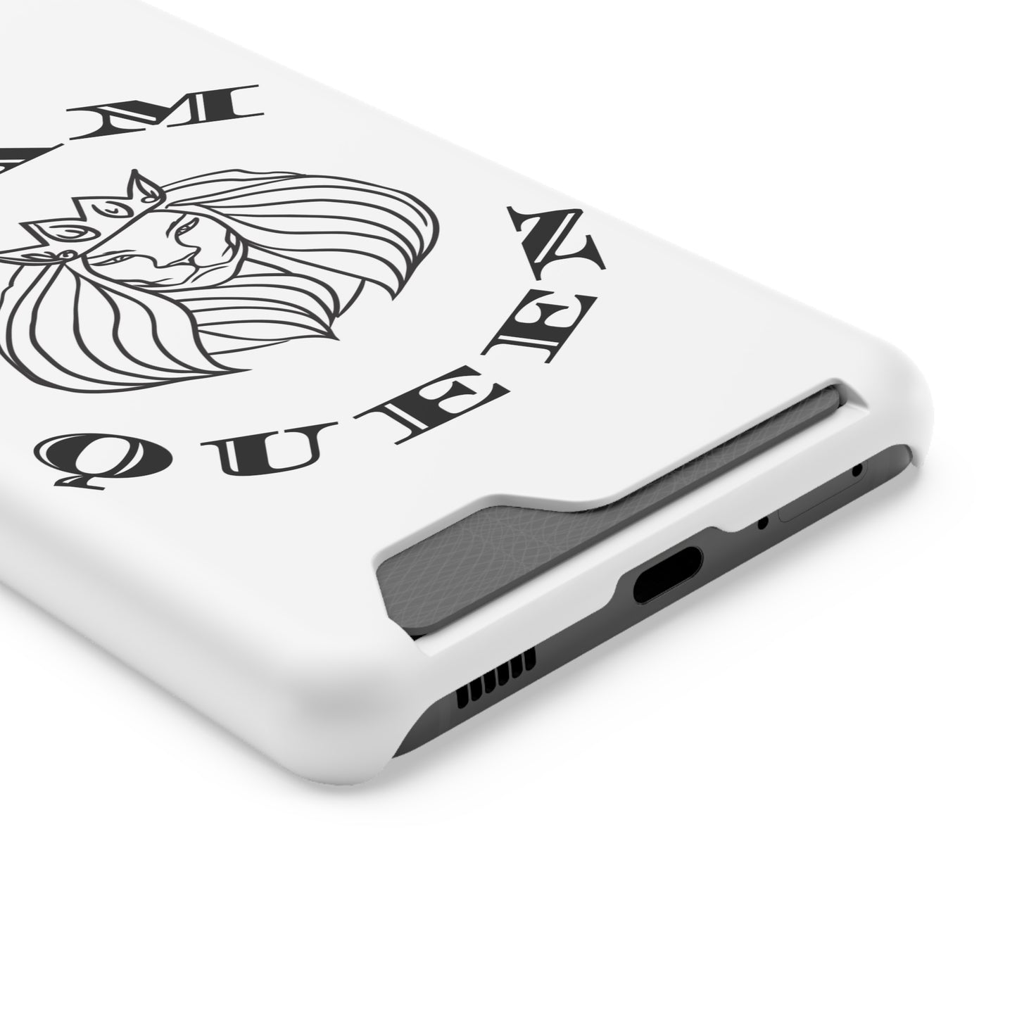 Queen Lion Phone Case with Card Holder - Stylish & Functional