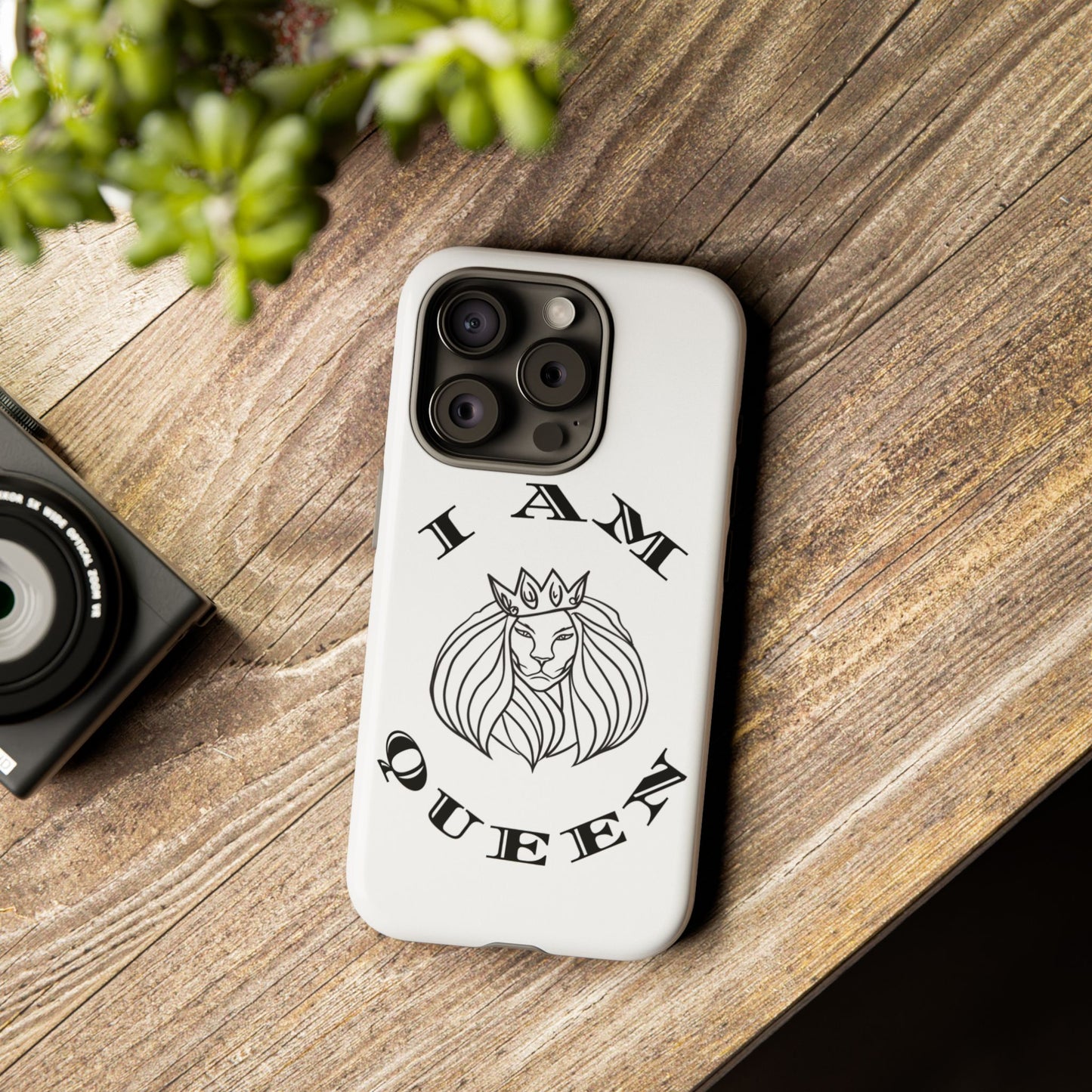 I Am Queen Tough Phone Case - Stylish Protection with Lion Design, I Am King, I Am Queen, leadership, ruling, family, uplifting, kindness, King, Queen, Love, Lion.