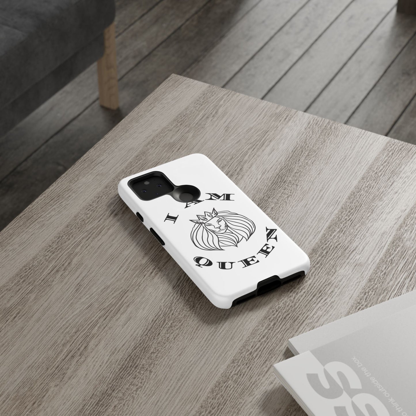 I Am Queen Tough Phone Case - Stylish Protection with Lion Design, I Am King, I Am Queen, leadership, ruling, family, uplifting, kindness, King, Queen, Love, Lion.